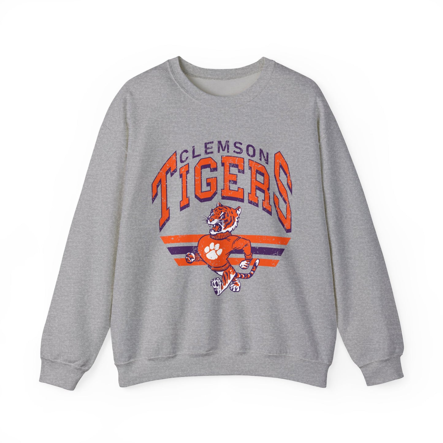 Clemson Tigers Crewneck Sweatshirt, Comfortable College Apparel, Unisex Sweatshirt, Sports Fan Gear, Game Day Outfit, Classic Sweatshirt