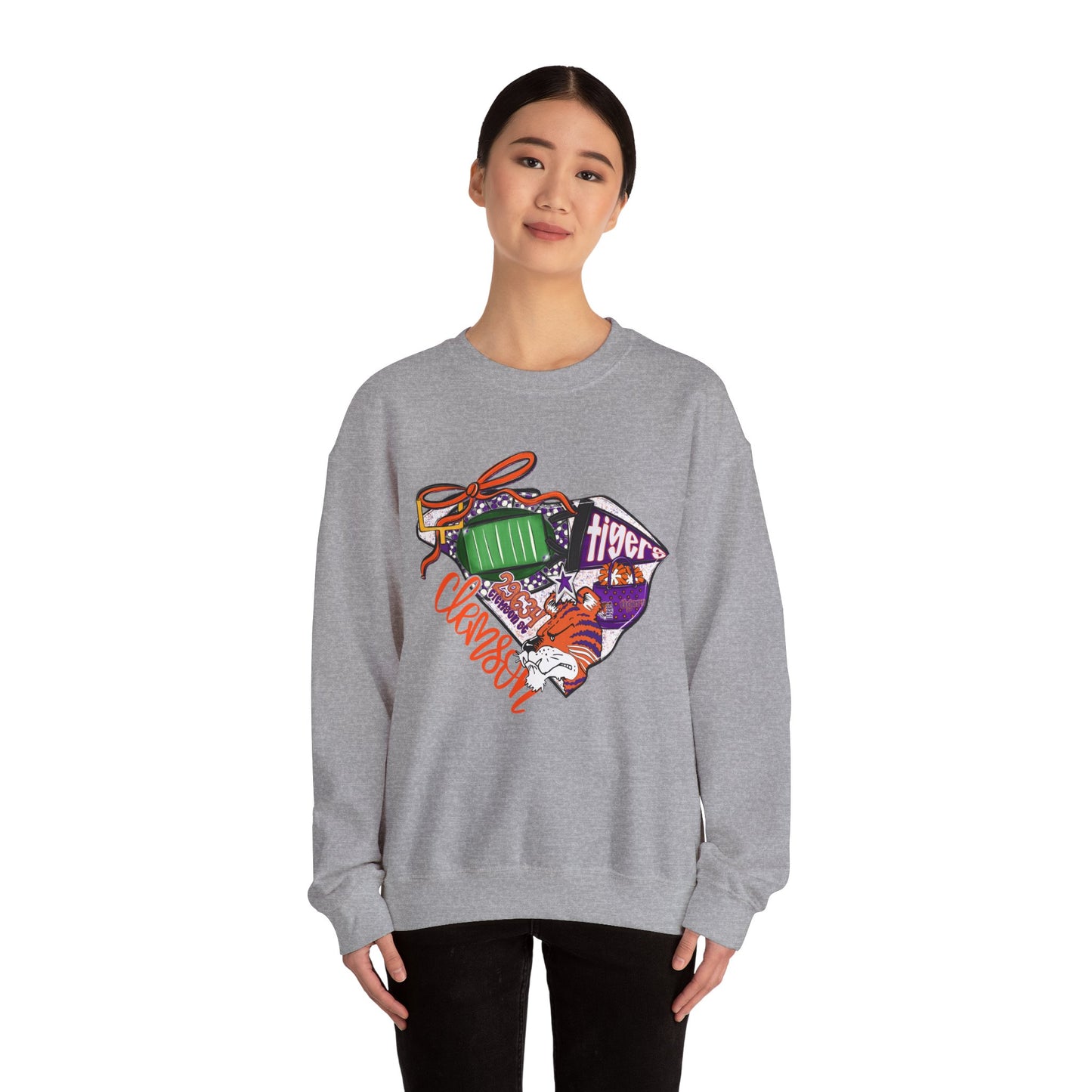 Clemson Tigers Unisex Sweatshirt, College Apparel, Holiday Gift, Cozy Crewneck, Casual Style, Football Fan Gear