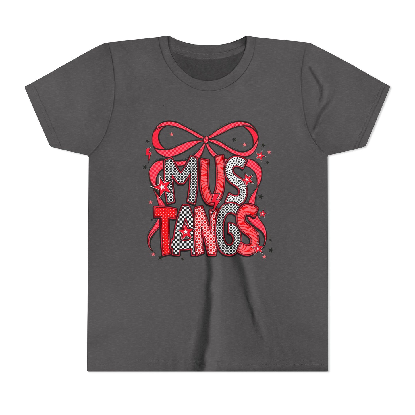 Mustangs Youth Tee, Fun Casual T-Shirt for Kids, Perfect for Birthdays, School Events, Team Spirit, or Everyday Wear