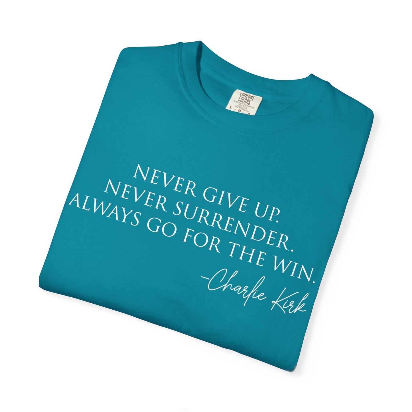 Motivational Unisex T-Shirt - Never Give Up, Inspirational Apparel for Fitness, Positivity, Daily Wear, Gift Idea, Casual Style