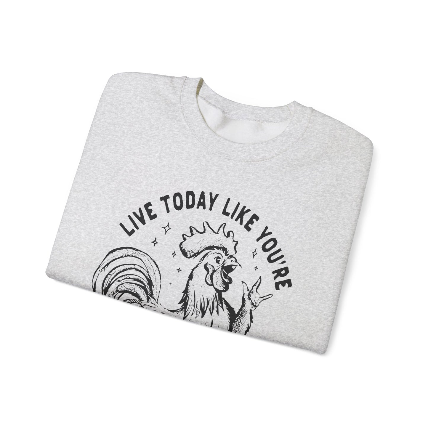 Live Today Crewneck Sweatshirt, Funny Gift, Cozy Sweatshirt, Unisex Fashion, Casual Wear, Gift for Him/Her