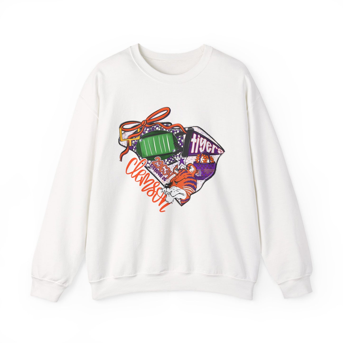 Clemson Tigers Unisex Sweatshirt, College Apparel, Holiday Gift, Cozy Crewneck, Casual Style, Football Fan Gear