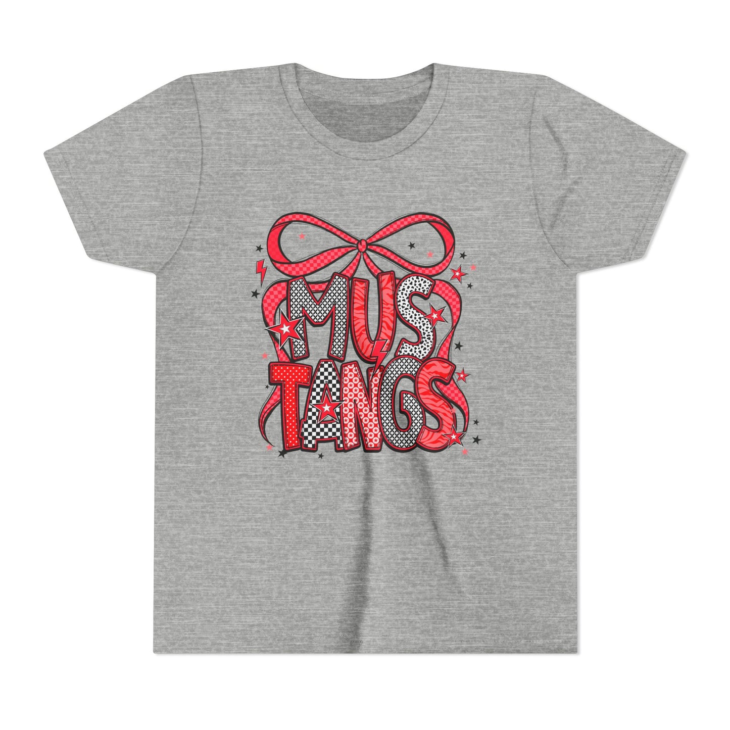Mustangs Youth Tee, Fun Casual T-Shirt for Kids, Perfect for Birthdays, School Events, Team Spirit, or Everyday Wear