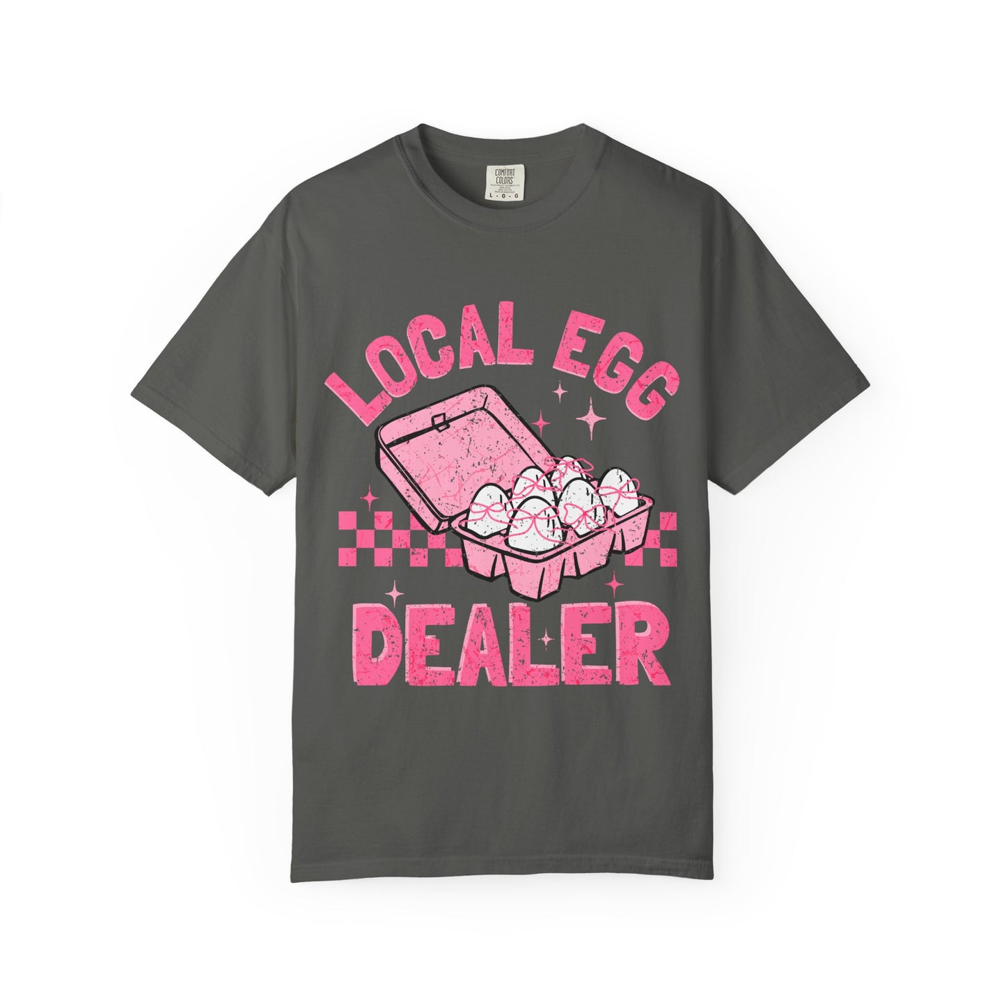 Local Egg Dealer T-Shirt, Fun Egg Dealer Tee, Garment-Dyed Shirt, Unique Gift for Foodies, Quirky Farm Shirt