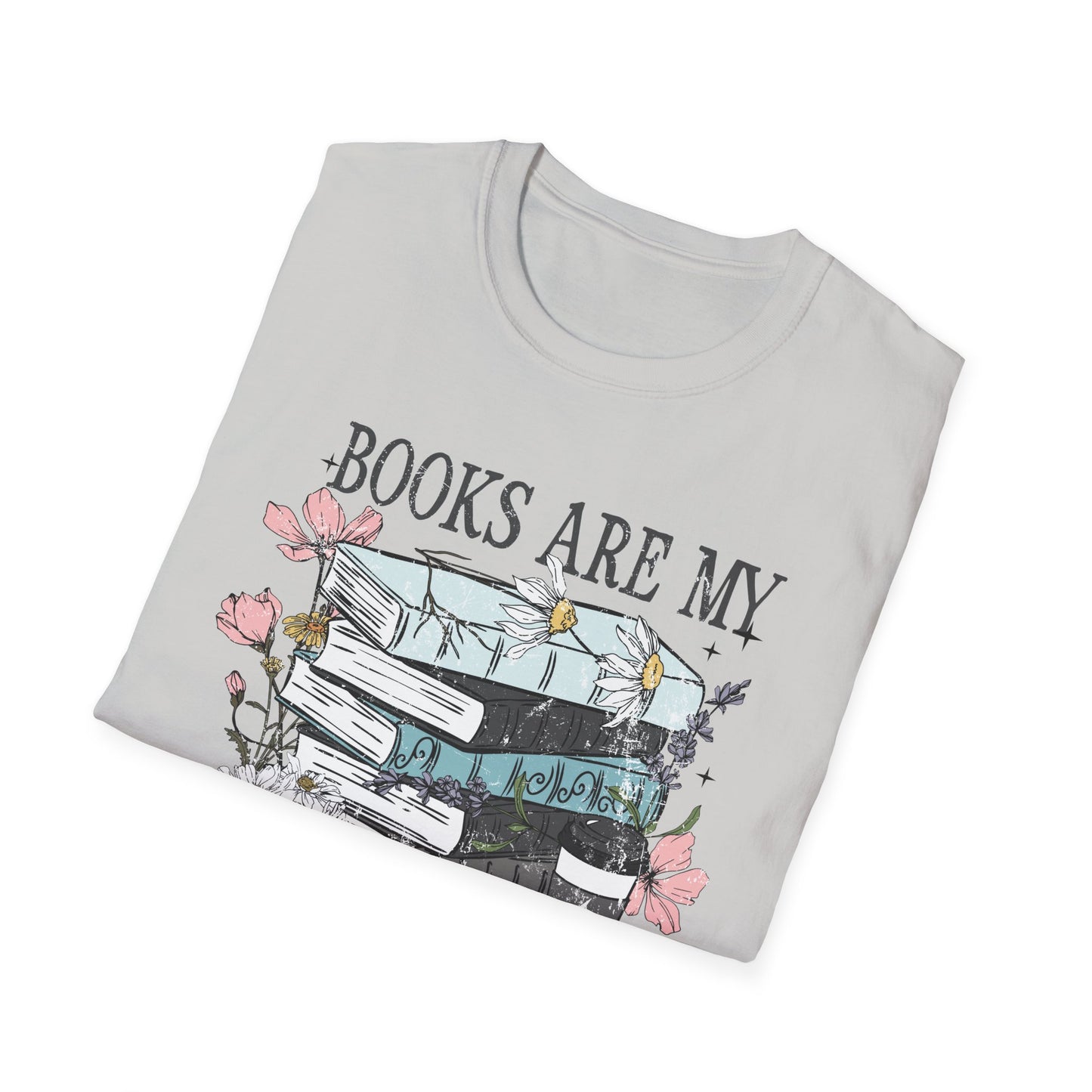 Books Are My Therapy Unisex Softstyle T-Shirt, Book Lover Gift, Reading Shirt, Literary Gift, Bookish Apparel, Cozy Outfit