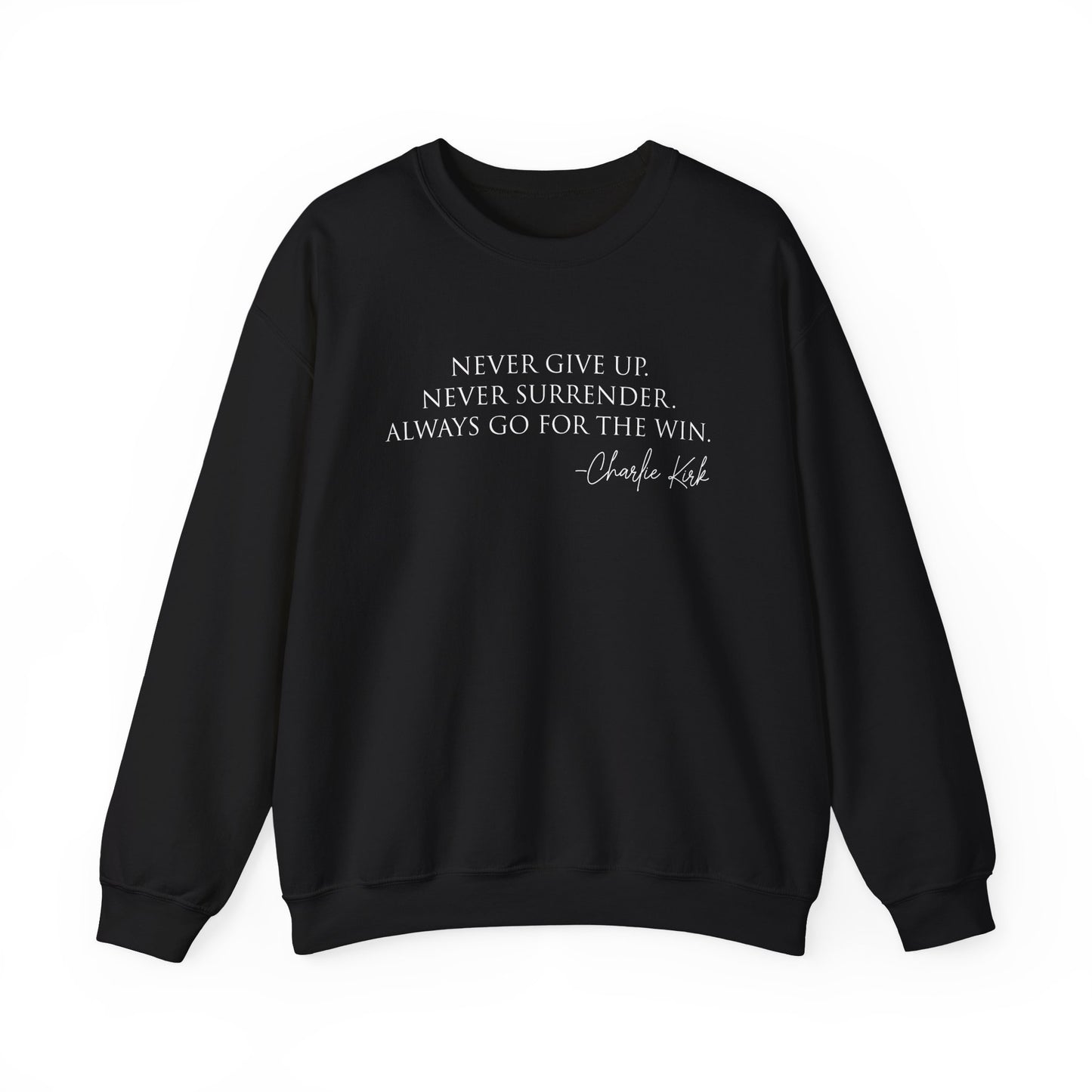 Motivational Crewneck Sweatshirt - Never Give Up, Inspirational Gift, Cozy Sweatshirt, Unisex Apparel, Perfect for Fitness and Everyday Wear