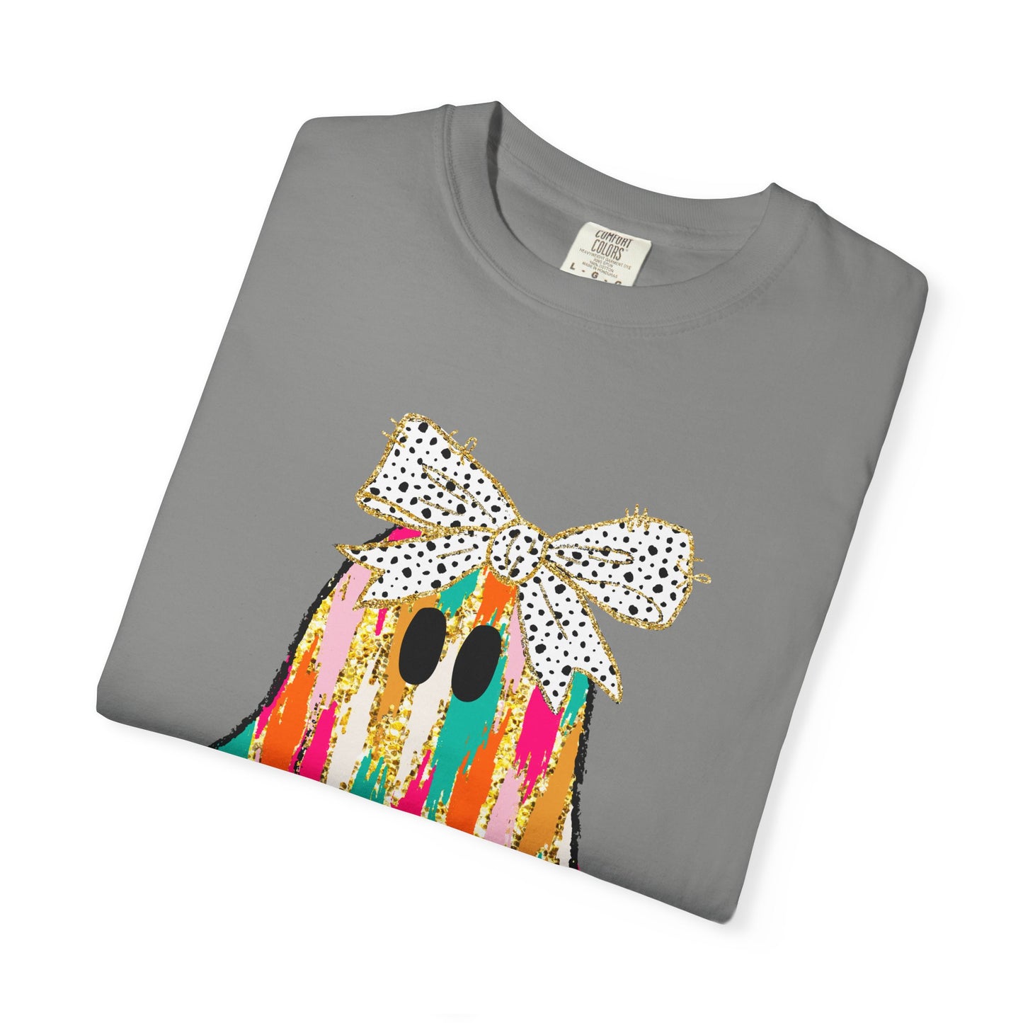 Colorful Ghost Graphic T-Shirt, Fun Unisex Tee, Halloween Shirt, Gift for Kids, Casual Wear, Festival Clothing