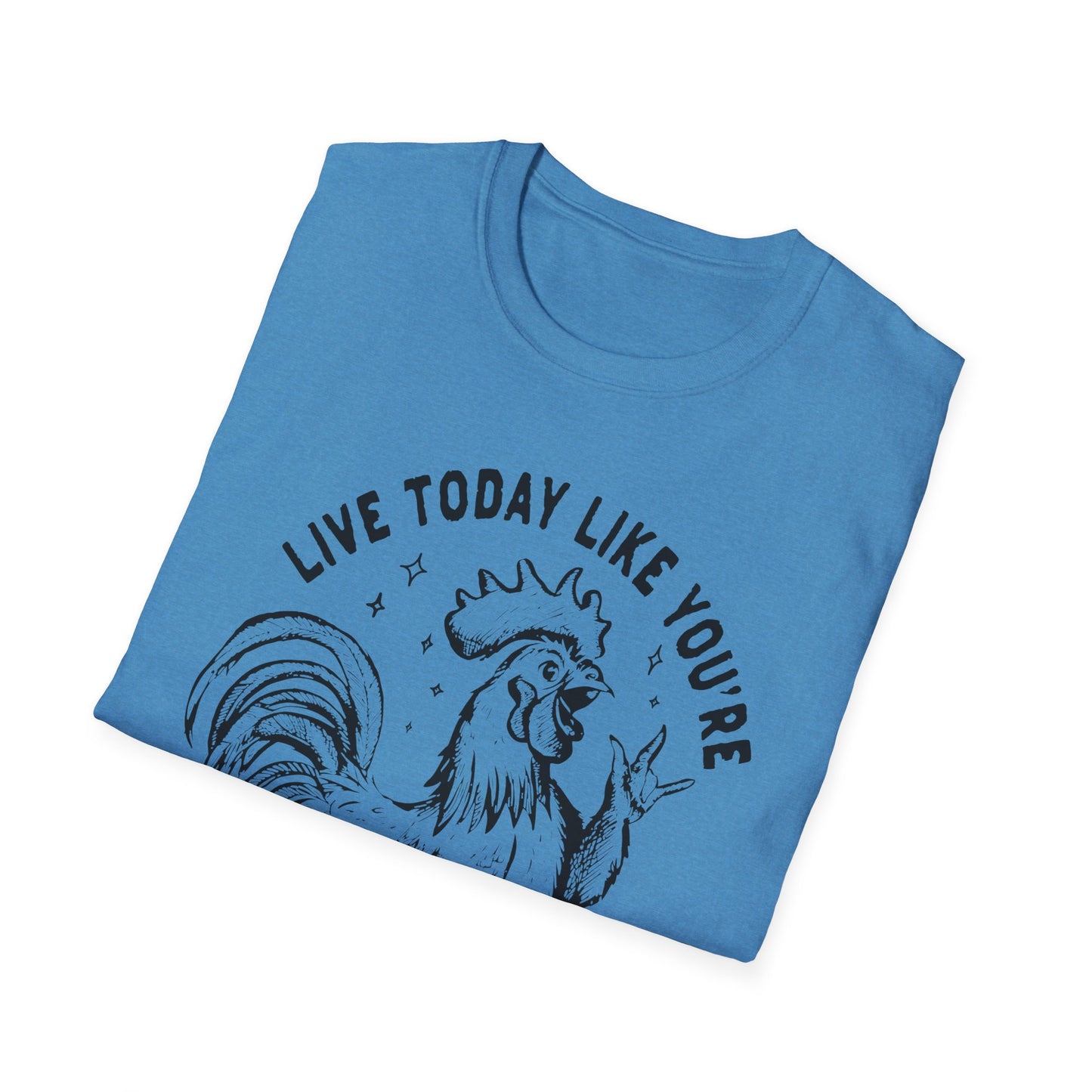 Funny Graphic T-Shirt, Live Today Like You're Getting Fried Tomorrow Tee, Gift for Chicken Lovers, Casual Wear, Humorous Shirt