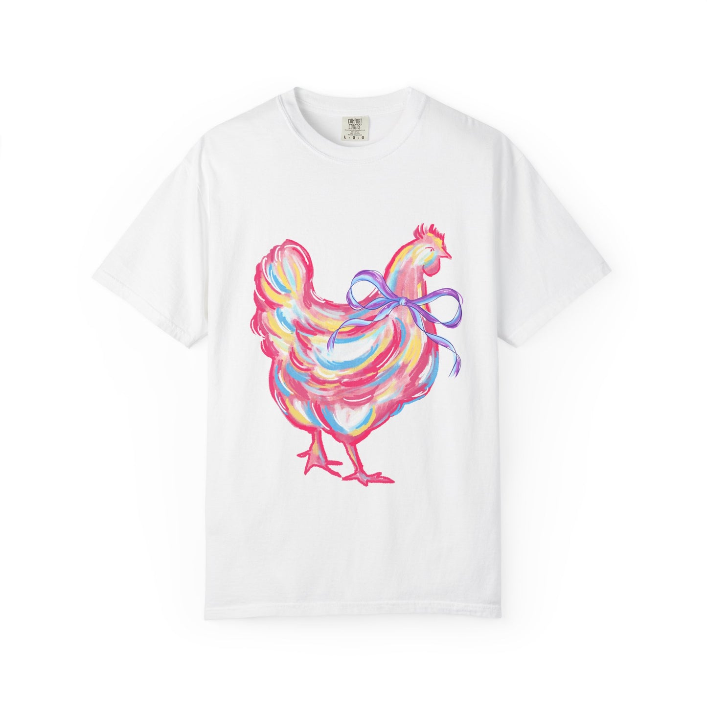 Colorful Chicken T-Shirt - Whimsical Farm Animal Tee, Gift for Animal Lovers, Unique Art Shirt, Cozy Casual Wear, Fun Birthday Present