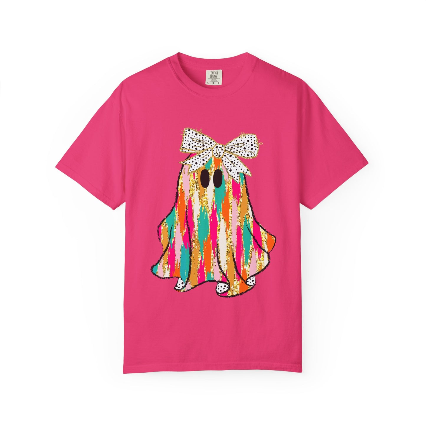 Colorful Ghost Graphic T-Shirt, Fun Unisex Tee, Halloween Shirt, Gift for Kids, Casual Wear, Festival Clothing
