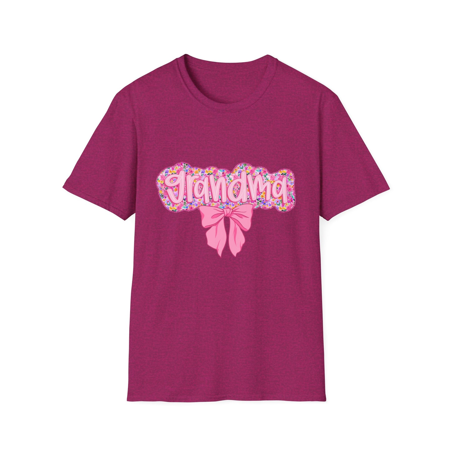 Grandma Floral Graphic T-Shirt | Gift for Grandma | Softstyle Tee for Family Celebrations, Mother's Day Gift, Casual Wear