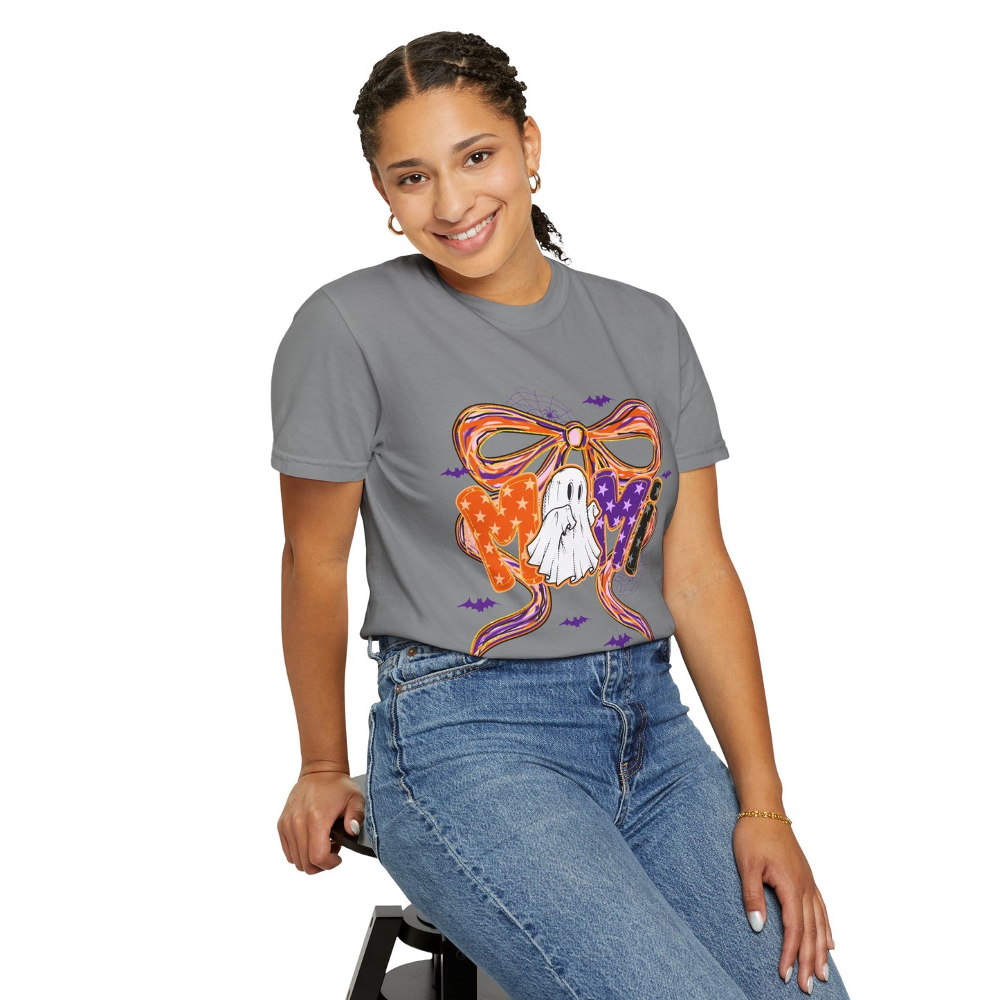 Spooky Ghost Halloween T-Shirt, Unisex Tee, Garment-Dyed Shirt for Fall, Autumn Apparel, Trick or Treat, Halloween Party
