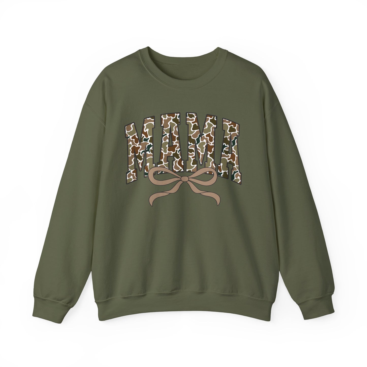 Camo Mama Crewneck Sweatshirt, Cozy Gift for Mom, Trendy Casual Wear, Perfect for Birthdays, Mother's Day, Family Gatherings