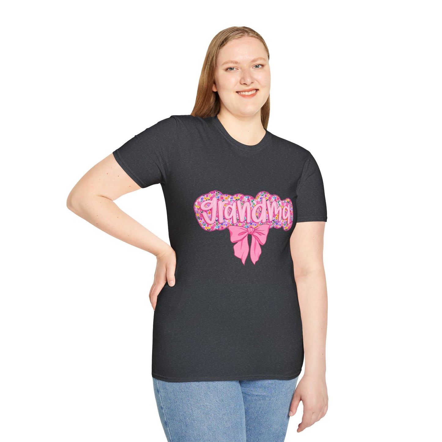 Grandma Floral Graphic T-Shirt | Gift for Grandma | Softstyle Tee for Family Celebrations, Mother's Day Gift, Casual Wear