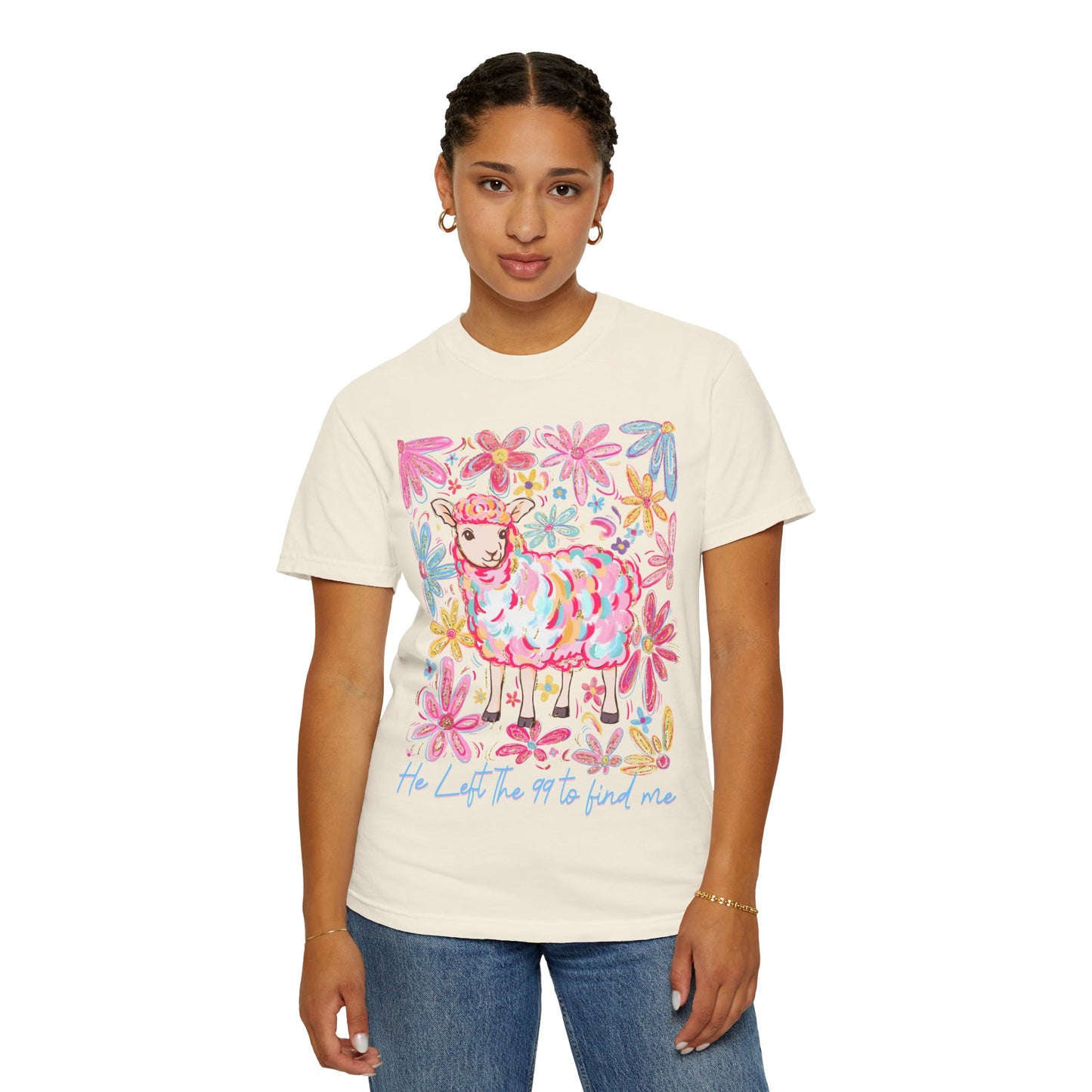 Whimsical Floral Sheep T-Shirt – Soft Unisex Tee, Perfect for Nature Lovers, Easter, Spring Celebrations, Gift for Her, Casual Wear