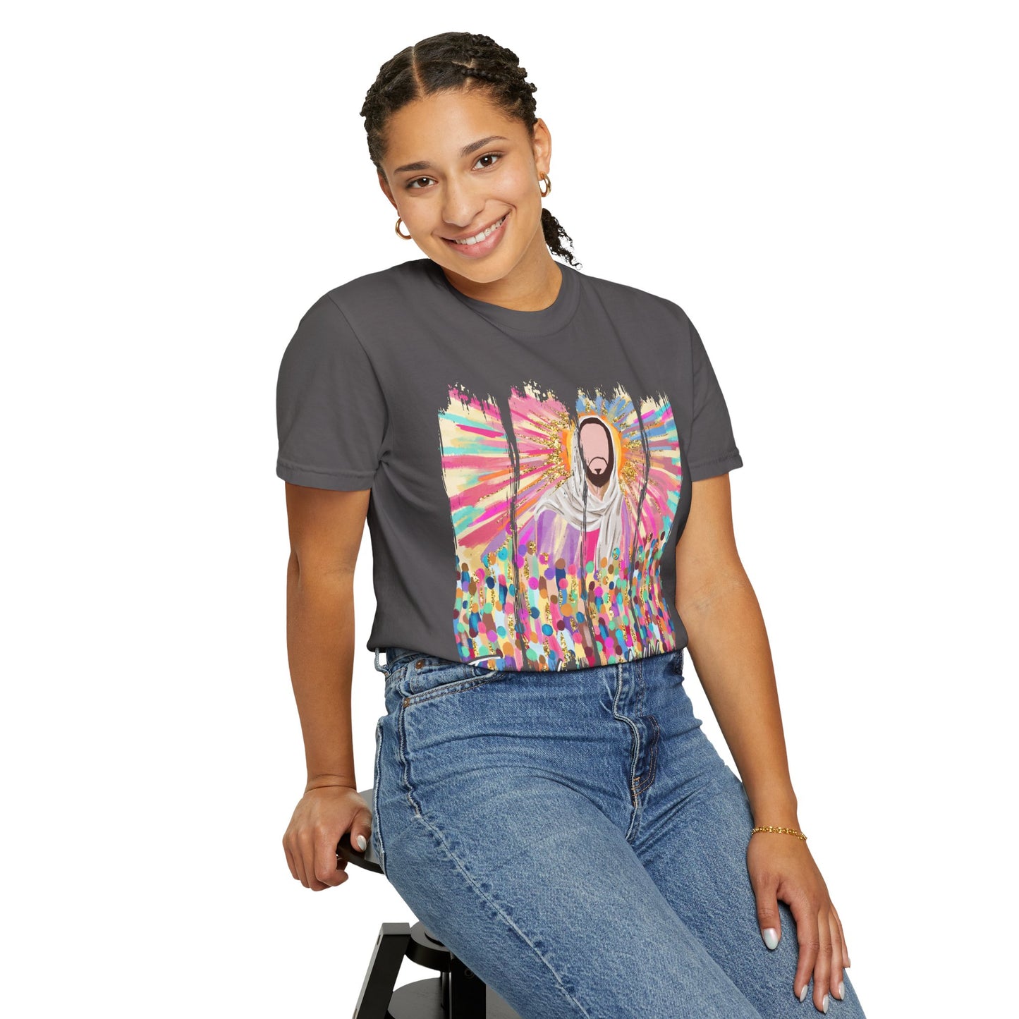 Vibrant Spiritual T-Shirt for Everyday Wear, Retro Art Tee, Casual Unisex Shirt, Gift for Festivals, Colorful Graphic Top
