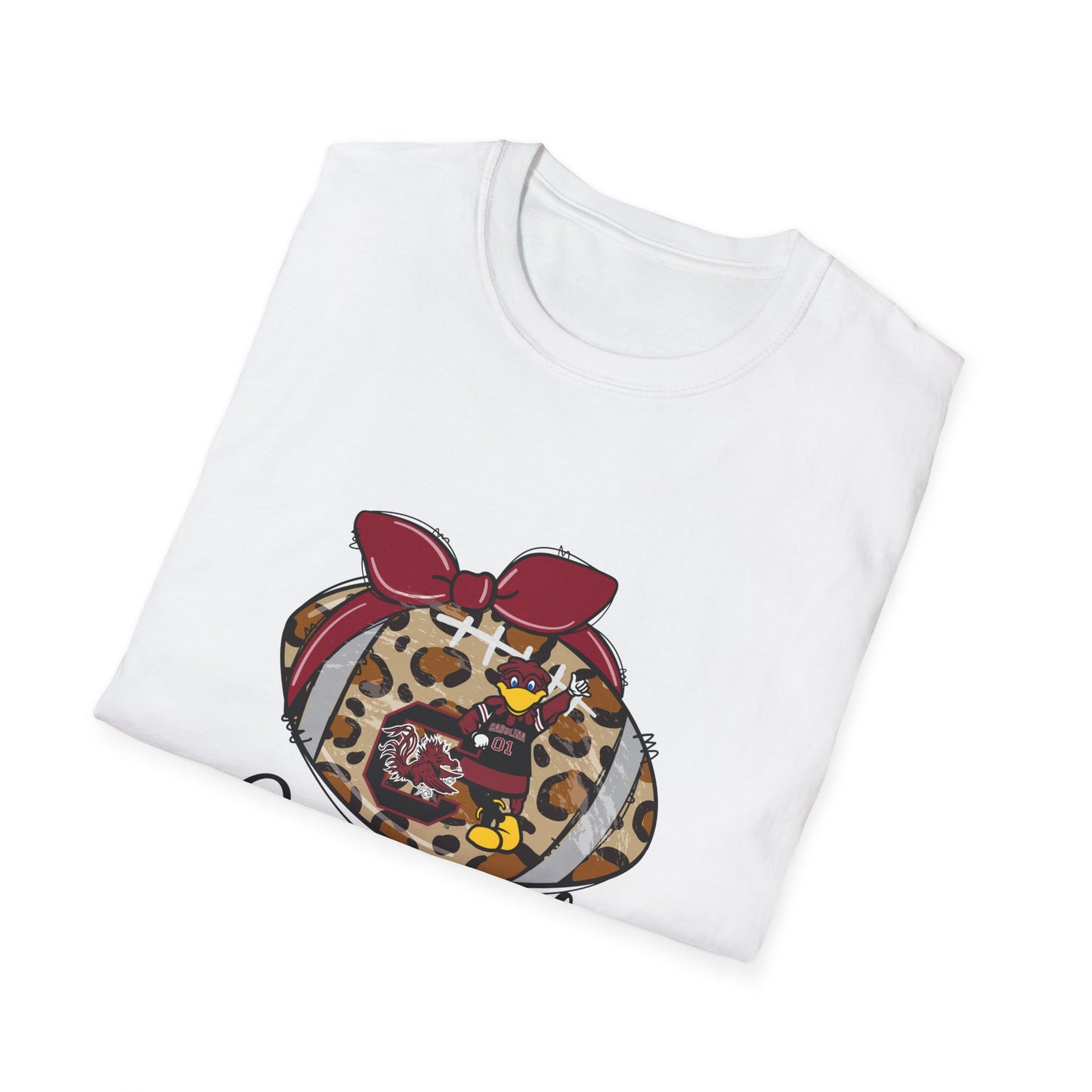 Leopard Print Gamecocks T-Shirt, Trendy Unisex Tee, Casual Outfit, Game Day Apparel, Sports Fan Shirt, Stylish Everyday Wear