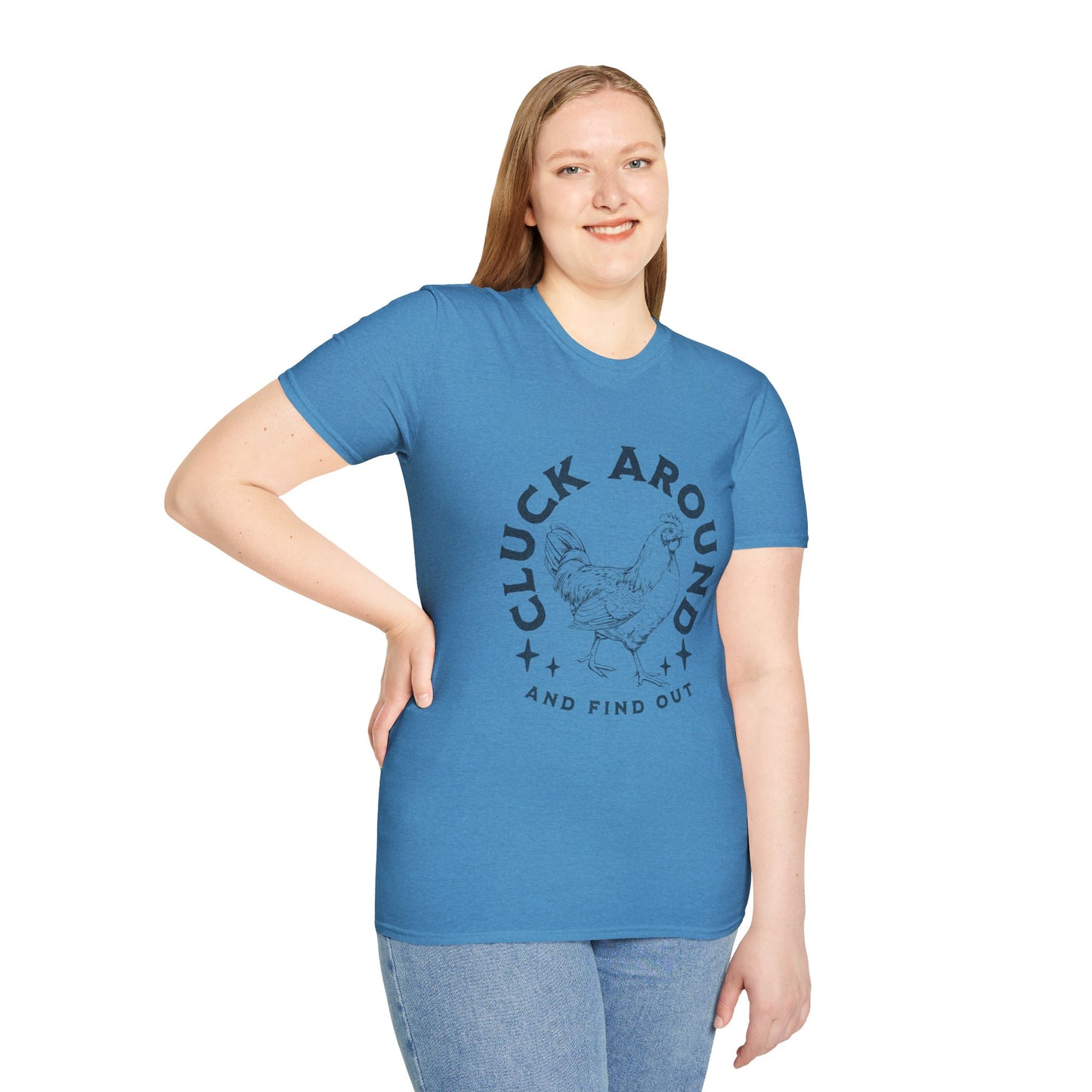 Funny Chicken T-Shirt - Cluck Around, Gift for Farm Lovers, Casual Wear, Chicken Enthusiast Tee, Funny Farm Animal Shirt