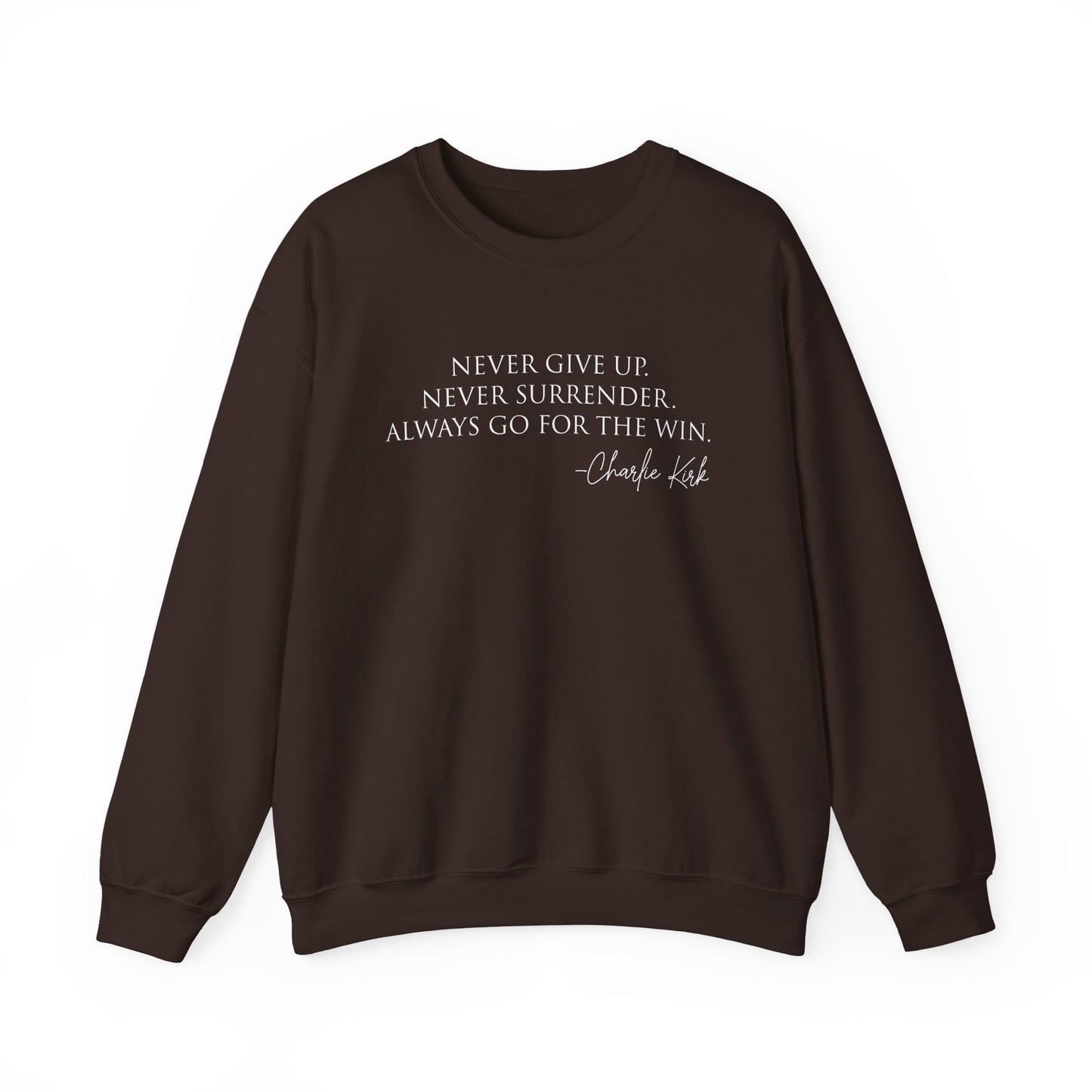 Motivational Crewneck Sweatshirt - Never Give Up, Inspirational Gift, Cozy Sweatshirt, Unisex Apparel, Perfect for Fitness and Everyday Wear