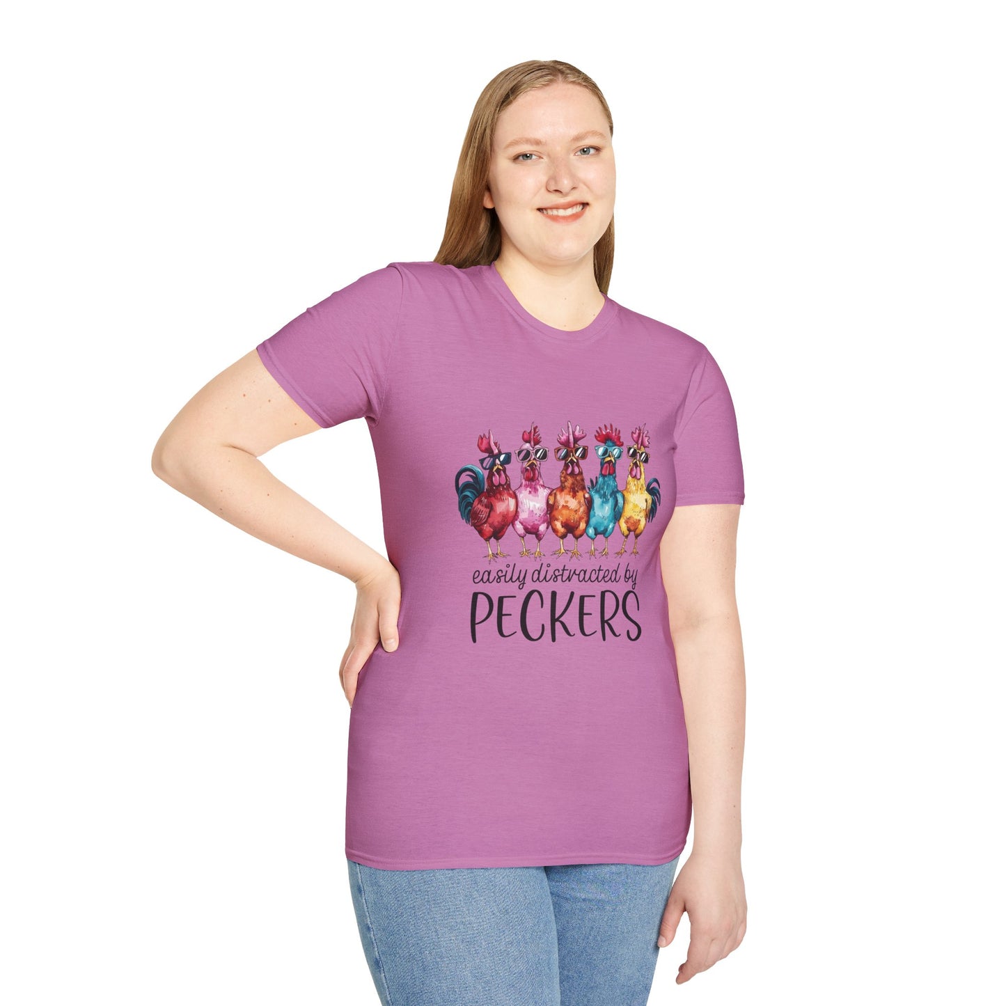 Funny Chicken T-Shirt, Early Distracted by Peckers Tee, Gift for Chicken Lovers, Casual Humor Shirt, Animal Lovers Apparel