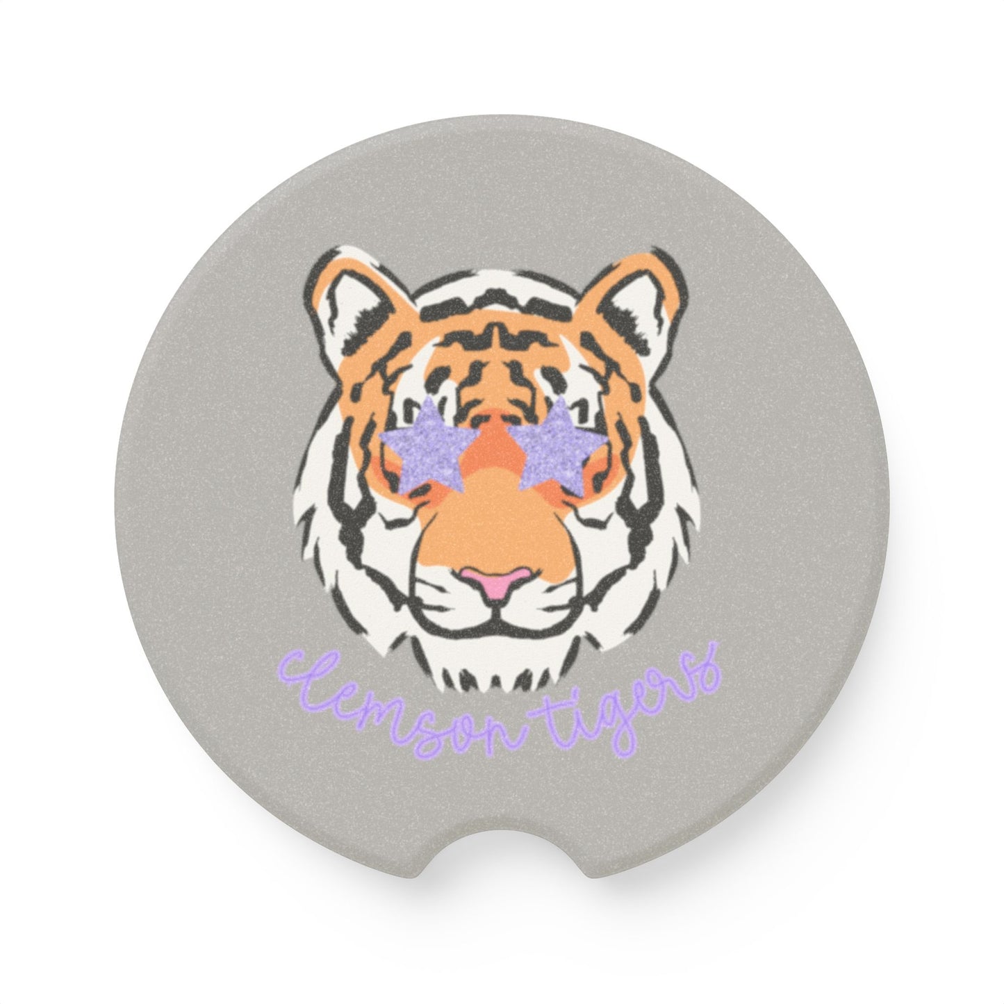 Tiger Print Car Coaster | Cute Drink Coaster for Auto, Car Accessories, Gifts for Her, Animal Lover Decor
