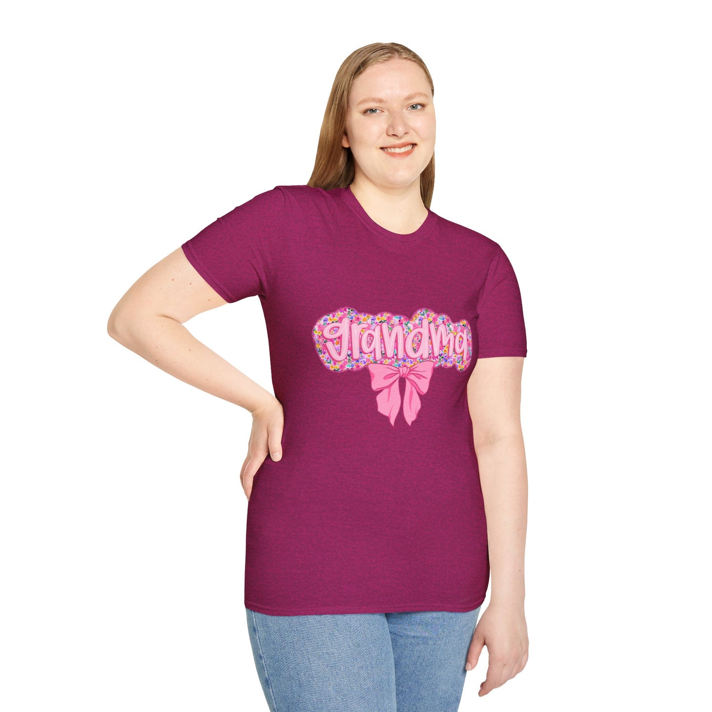 Grandma Floral Graphic T-Shirt | Gift for Grandma | Softstyle Tee for Family Celebrations, Mother's Day Gift, Casual Wear