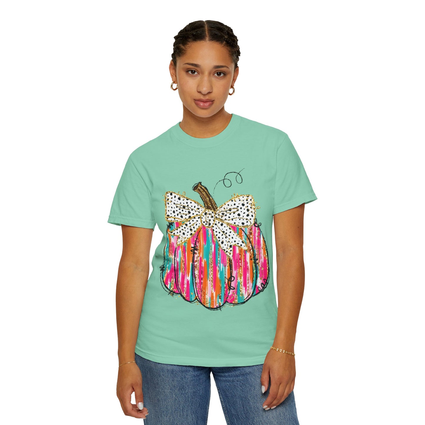 Colorful Pumpkin Graphic T-Shirt for Fall, Casual Autumn Tee, Halloween Shirt, Thanksgiving Outfit, Gift for Her