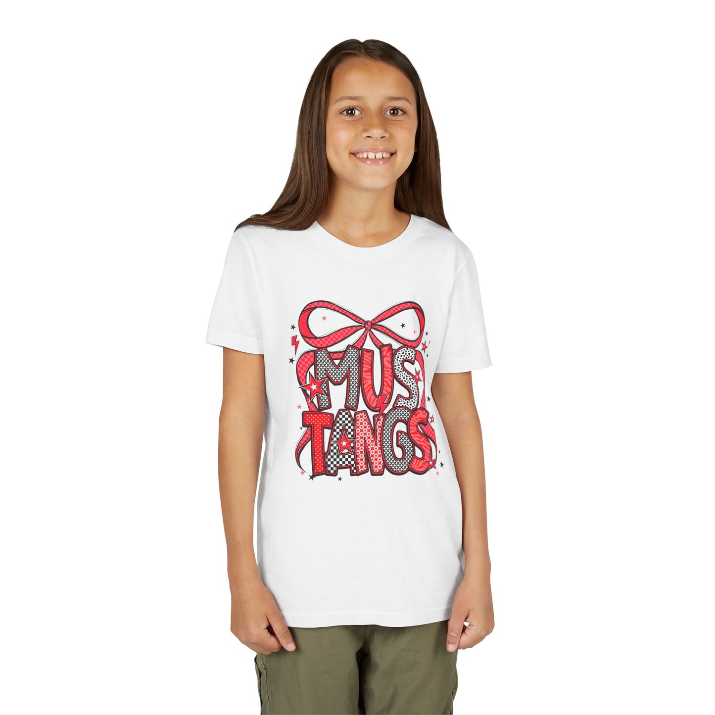Mustangs Youth Tee, Fun Casual T-Shirt for Kids, Perfect for Birthdays, School Events, Team Spirit, or Everyday Wear