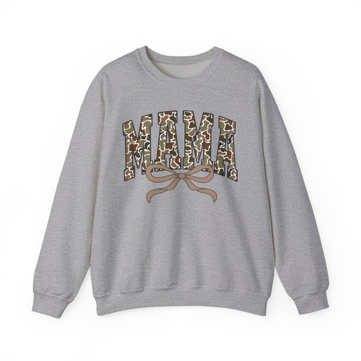 Camo Mama Crewneck Sweatshirt, Cozy Gift for Mom, Trendy Casual Wear, Perfect for Birthdays, Mother's Day, Family Gatherings