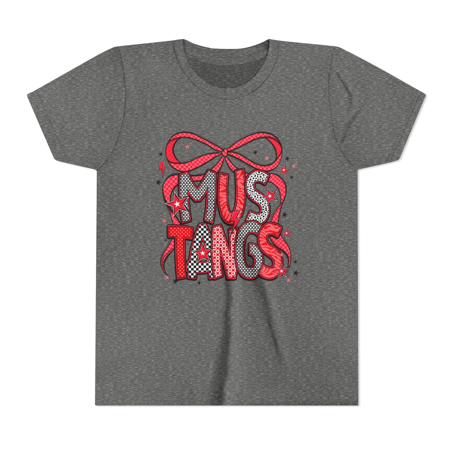 Mustangs Youth Tee, Fun Casual T-Shirt for Kids, Perfect for Birthdays, School Events, Team Spirit, or Everyday Wear