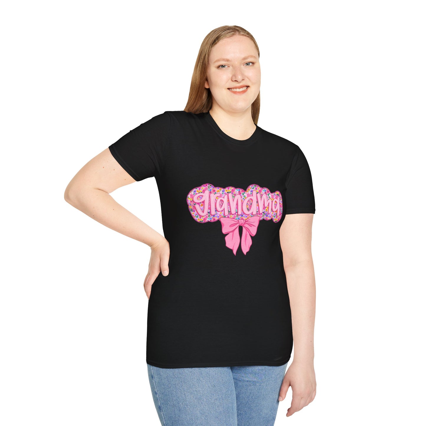 Grandma Floral Graphic T-Shirt | Gift for Grandma | Softstyle Tee for Family Celebrations, Mother's Day Gift, Casual Wear