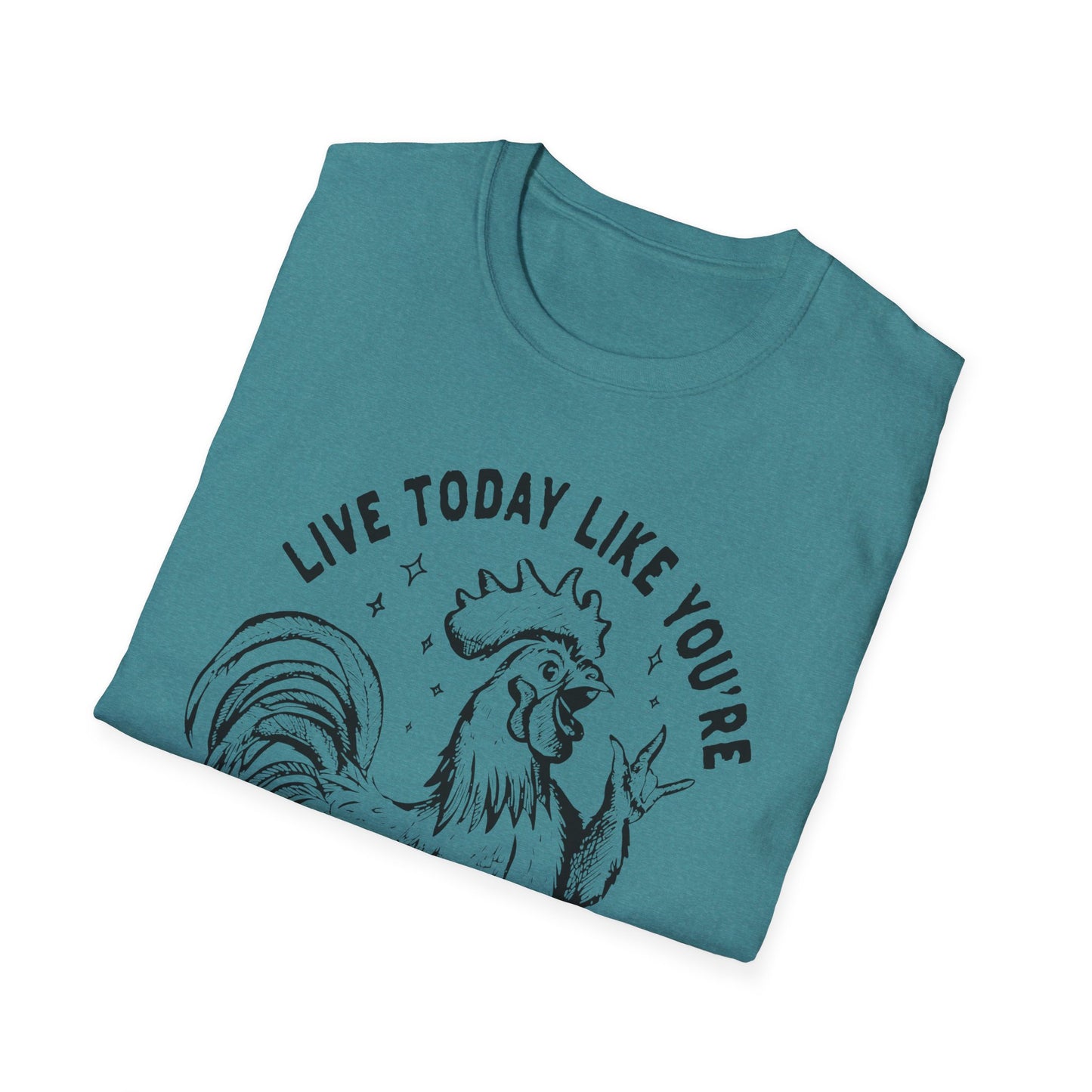 Funny Graphic T-Shirt, Live Today Like You're Getting Fried Tomorrow Tee, Gift for Chicken Lovers, Casual Wear, Humorous Shirt