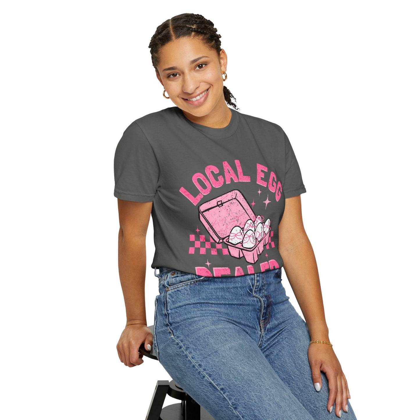 Local Egg Dealer T-Shirt, Fun Egg Dealer Tee, Garment-Dyed Shirt, Unique Gift for Foodies, Quirky Farm Shirt