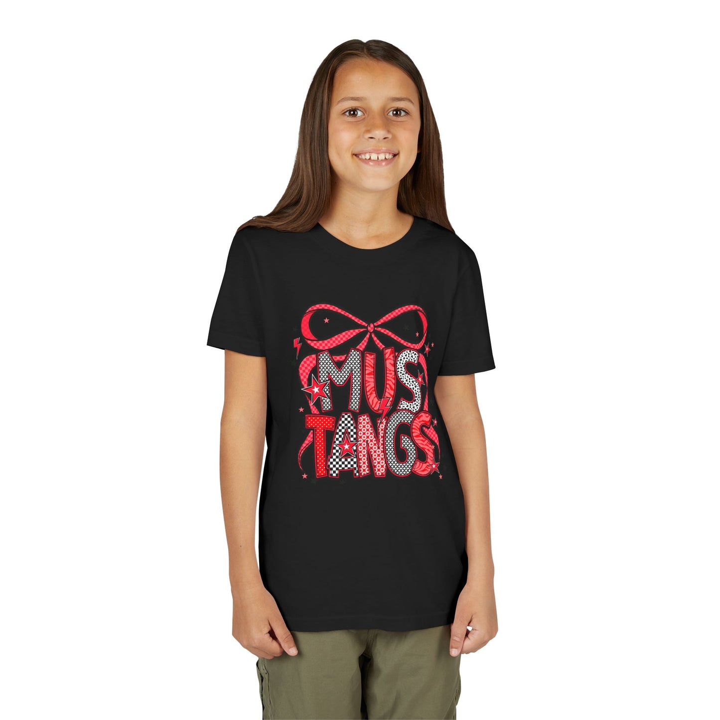 Mustangs Youth Tee, Fun Casual T-Shirt for Kids, Perfect for Birthdays, School Events, Team Spirit, or Everyday Wear
