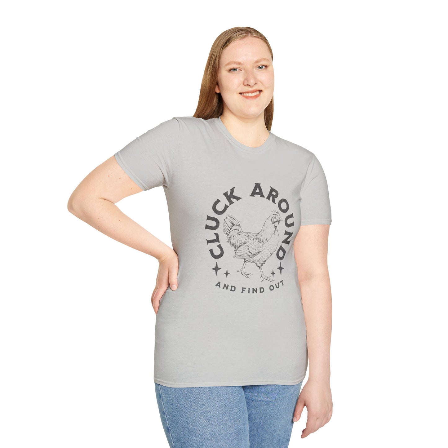 Funny Chicken T-Shirt - Cluck Around, Gift for Farm Lovers, Casual Wear, Chicken Enthusiast Tee, Funny Farm Animal Shirt