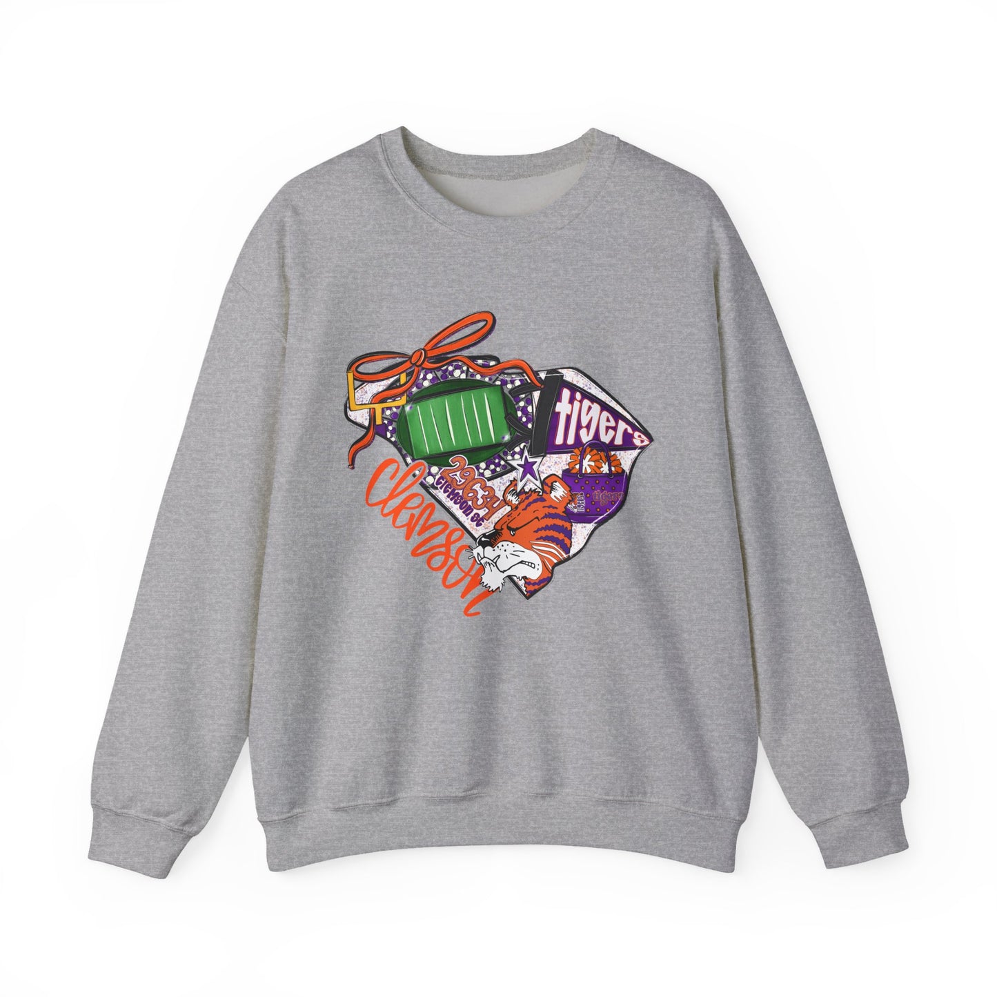 Clemson Tigers Unisex Sweatshirt, College Apparel, Holiday Gift, Cozy Crewneck, Casual Style, Football Fan Gear