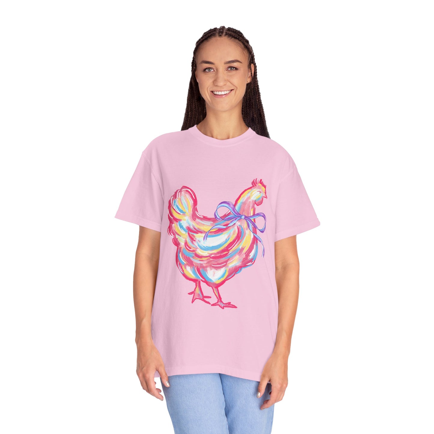 Colorful Chicken T-Shirt - Whimsical Farm Animal Tee, Gift for Animal Lovers, Unique Art Shirt, Cozy Casual Wear, Fun Birthday Present