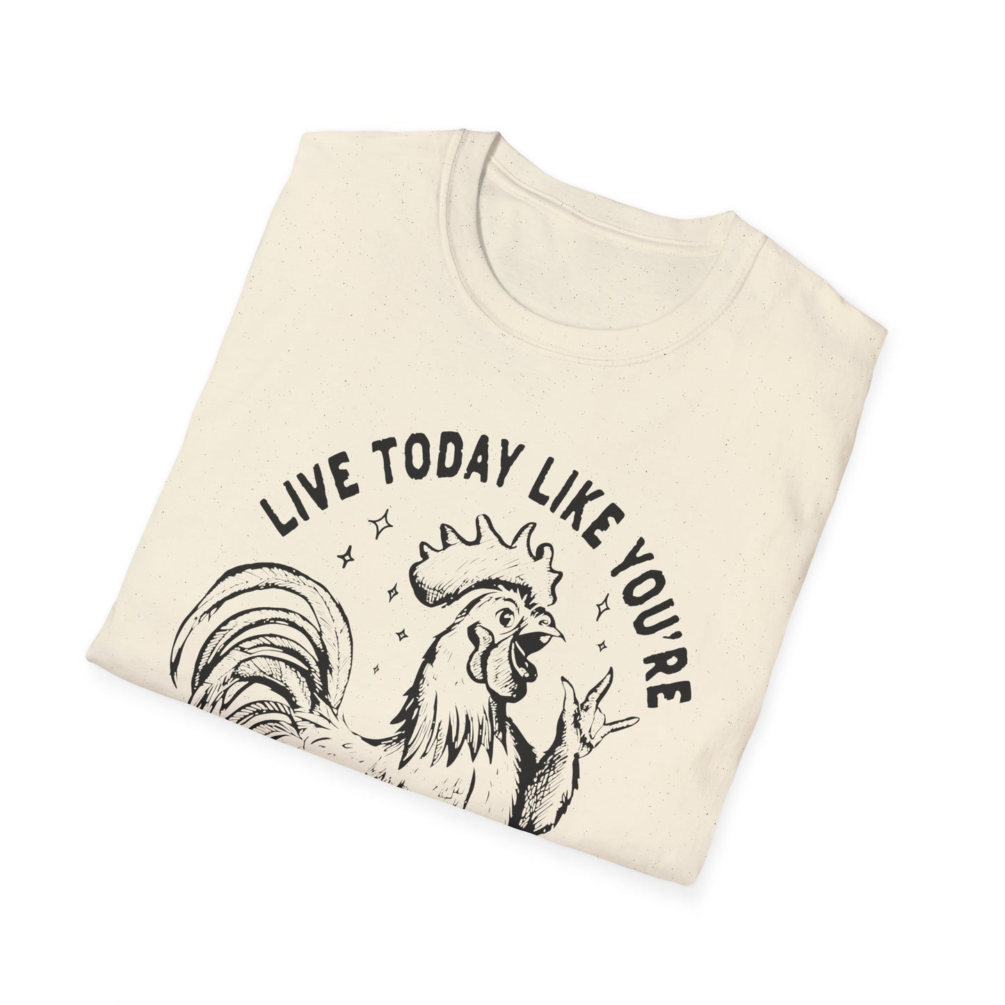 Funny Graphic T-Shirt, Live Today Like You're Getting Fried Tomorrow Tee, Gift for Chicken Lovers, Casual Wear, Humorous Shirt