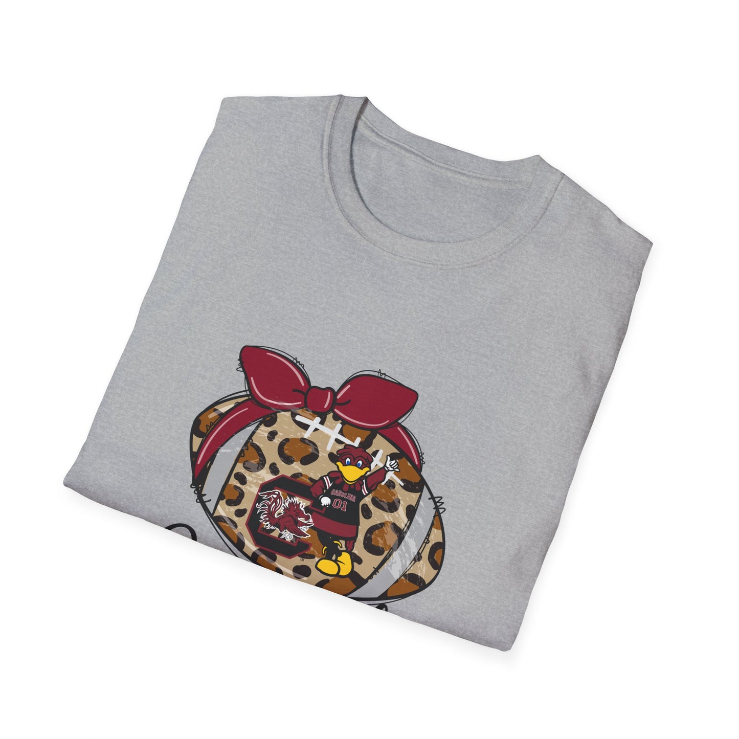 Leopard Print Gamecocks T-Shirt, Trendy Unisex Tee, Casual Outfit, Game Day Apparel, Sports Fan Shirt, Stylish Everyday Wear