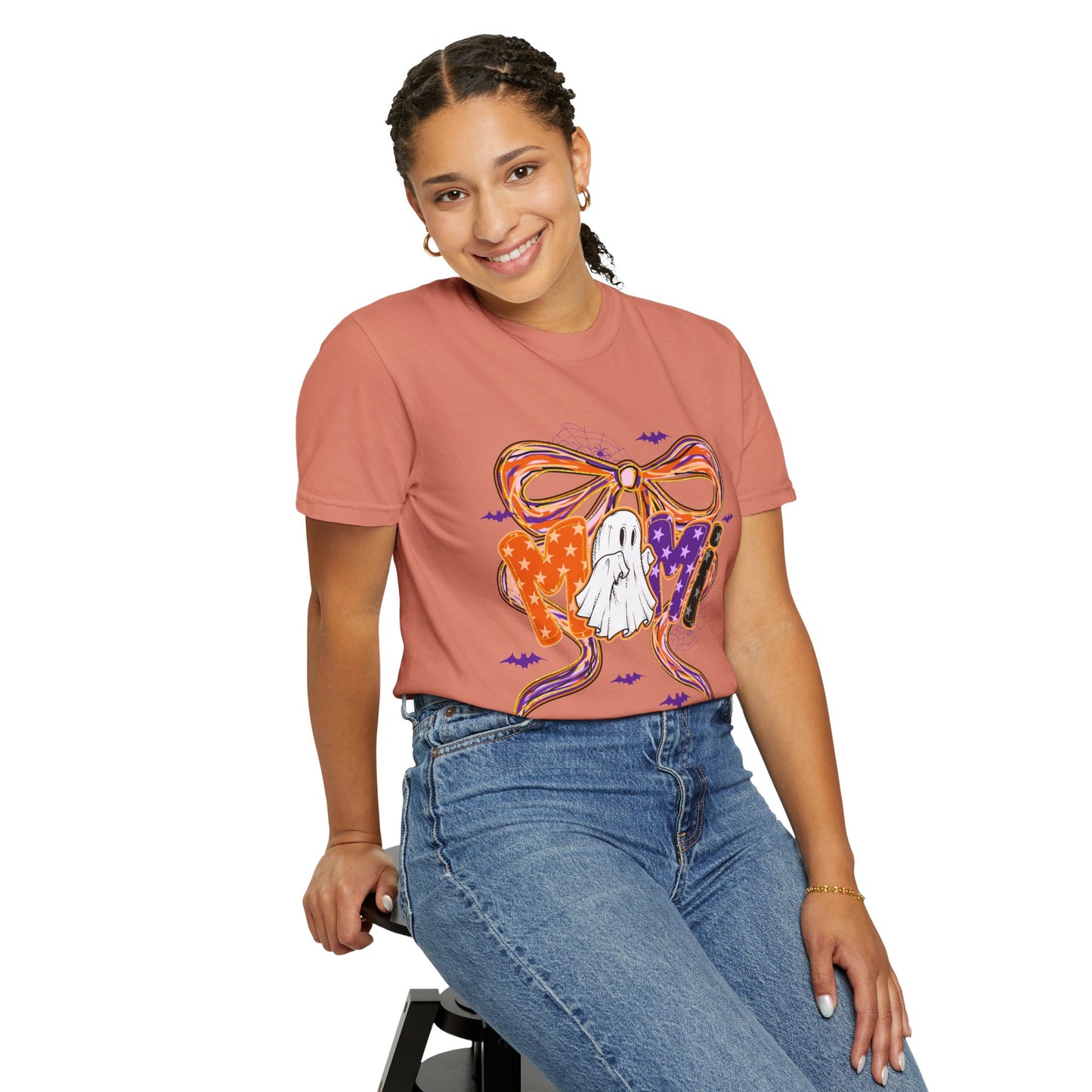Spooky Ghost Halloween T-Shirt, Unisex Tee, Garment-Dyed Shirt for Fall, Autumn Apparel, Trick or Treat, Halloween Party