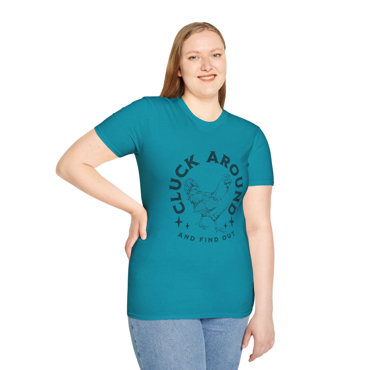 Funny Chicken T-Shirt - Cluck Around, Gift for Farm Lovers, Casual Wear, Chicken Enthusiast Tee, Funny Farm Animal Shirt
