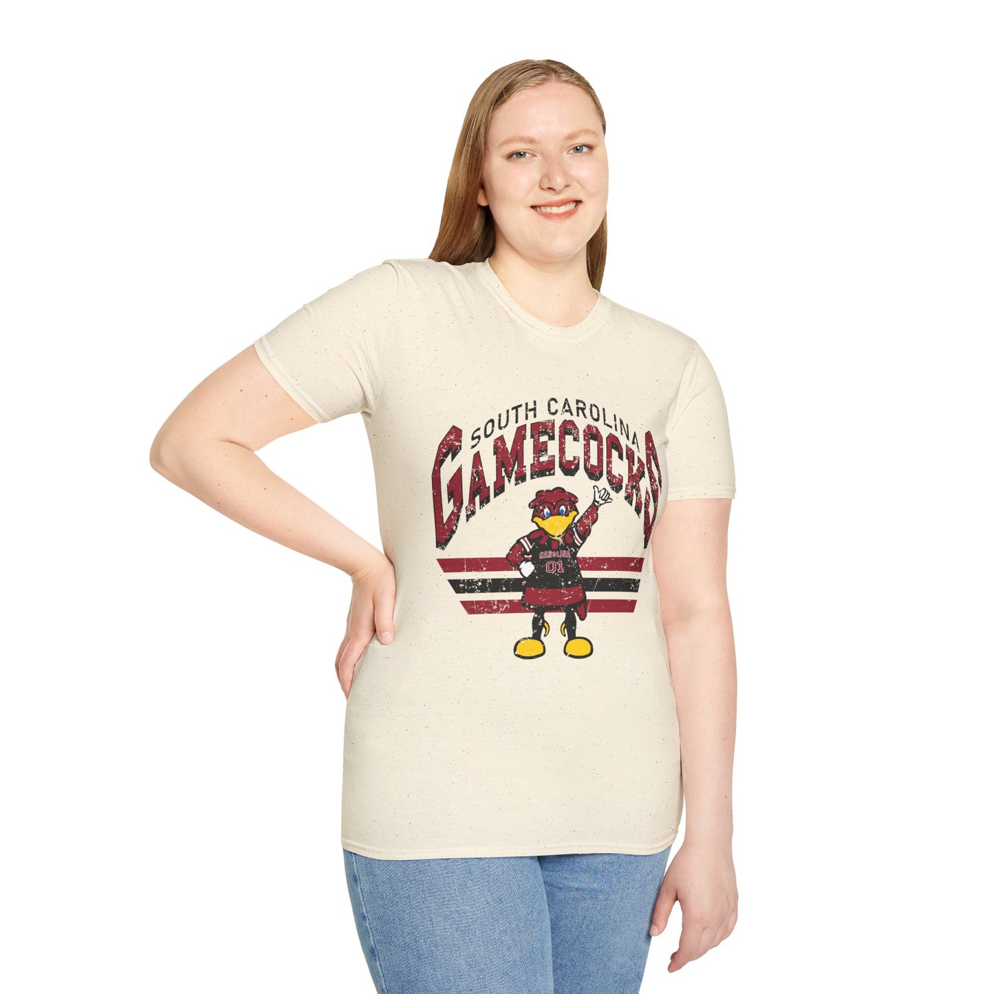Vintage Gamecocks Tee, Unisex Softstyle T-Shirt for Fans, Game Day Apparel, College Spirit Wear, South Carolina Merchandise