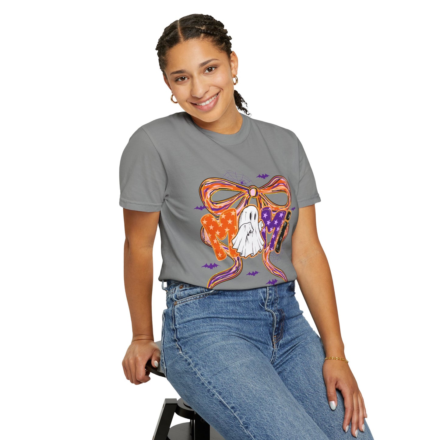 Spooky Ghost Halloween T-Shirt, Unisex Tee, Garment-Dyed Shirt for Fall, Autumn Apparel, Trick or Treat, Halloween Party