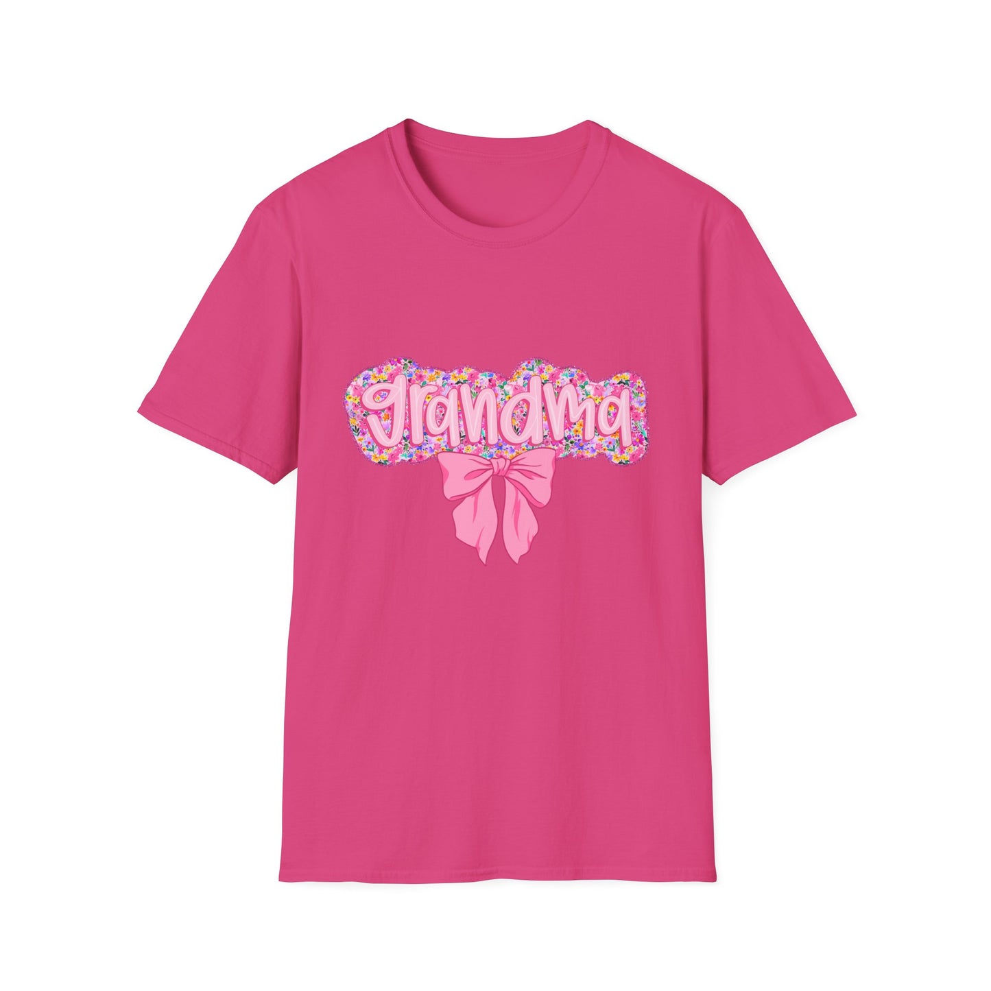 Grandma Floral Graphic T-Shirt | Gift for Grandma | Softstyle Tee for Family Celebrations, Mother's Day Gift, Casual Wear