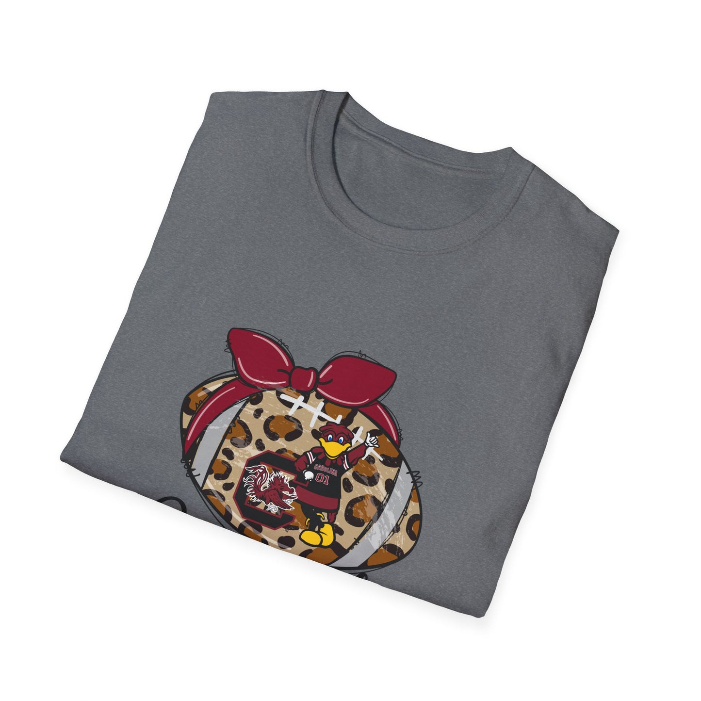 Leopard Print Gamecocks T-Shirt, Trendy Unisex Tee, Casual Outfit, Game Day Apparel, Sports Fan Shirt, Stylish Everyday Wear