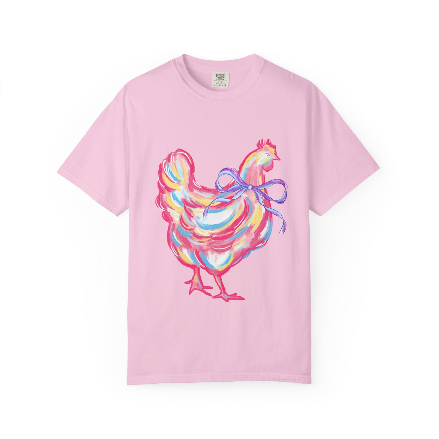 Colorful Chicken T-Shirt - Whimsical Farm Animal Tee, Gift for Animal Lovers, Unique Art Shirt, Cozy Casual Wear, Fun Birthday Present