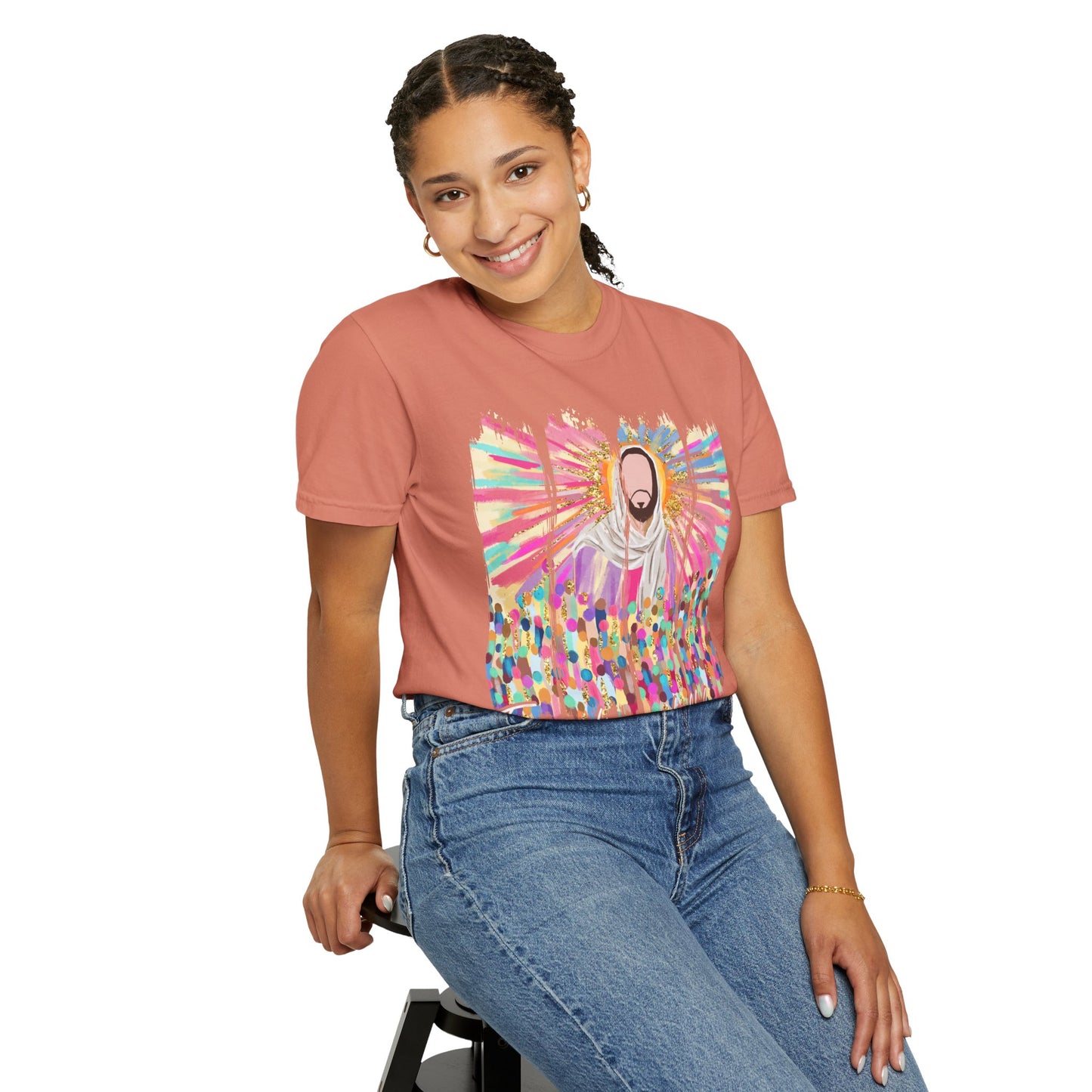 Vibrant Spiritual T-Shirt for Everyday Wear, Retro Art Tee, Casual Unisex Shirt, Gift for Festivals, Colorful Graphic Top