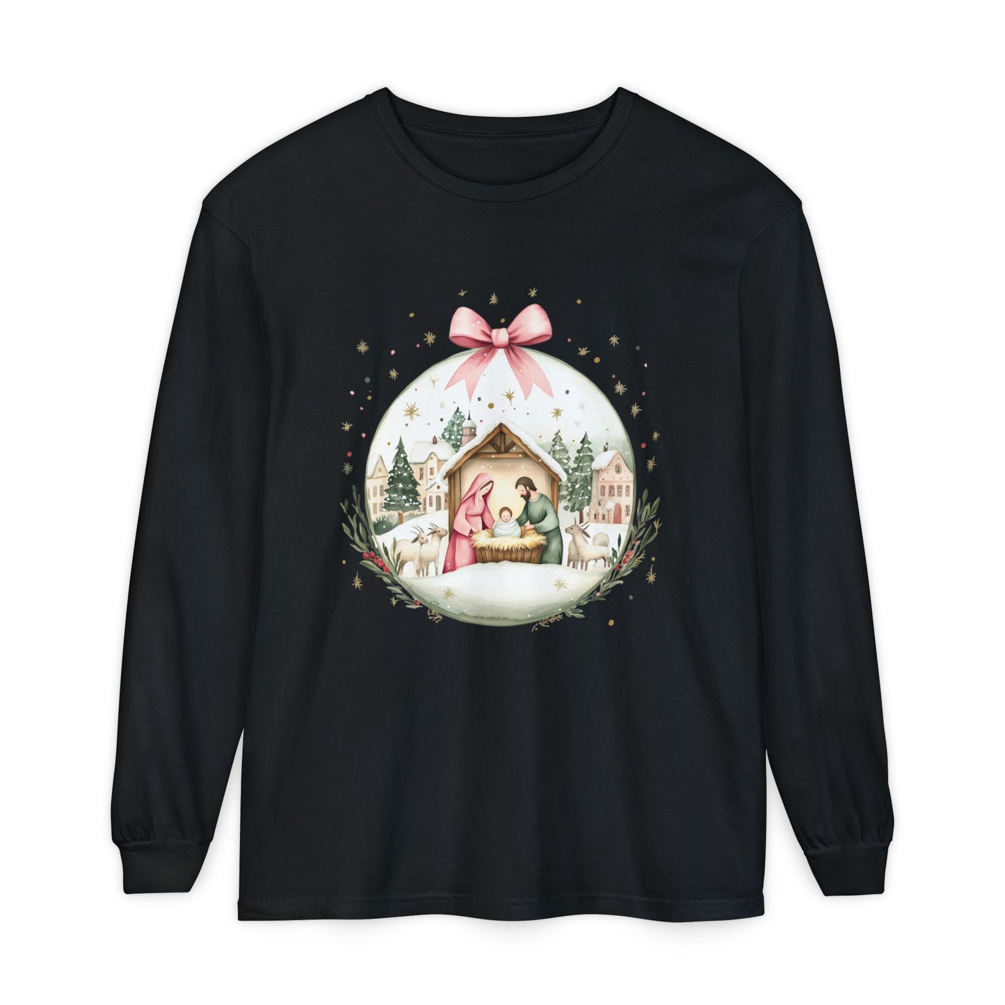 Manger Ornament Comfort Colors Long Sleeve