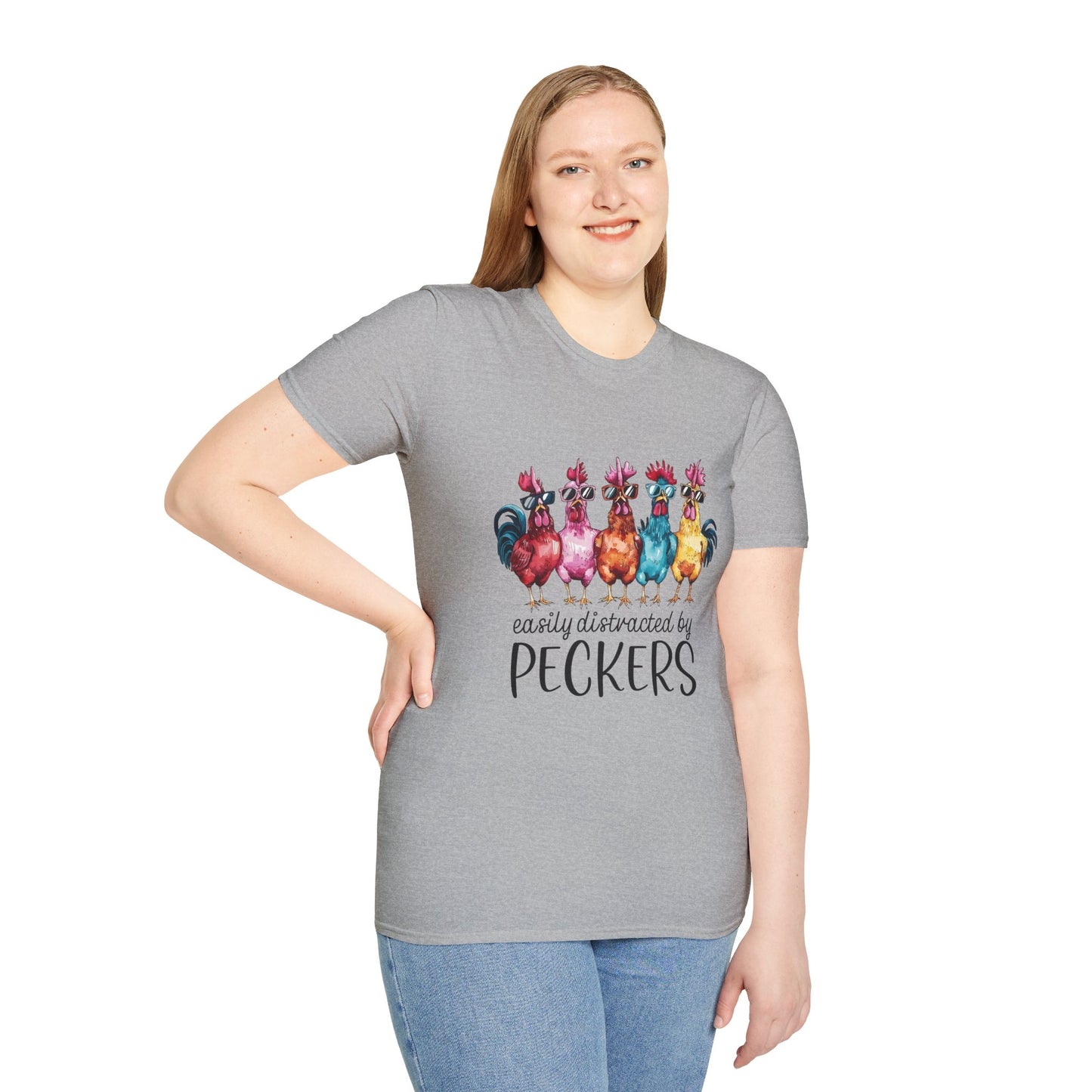 Funny Chicken T-Shirt, Early Distracted by Peckers Tee, Gift for Chicken Lovers, Casual Humor Shirt, Animal Lovers Apparel