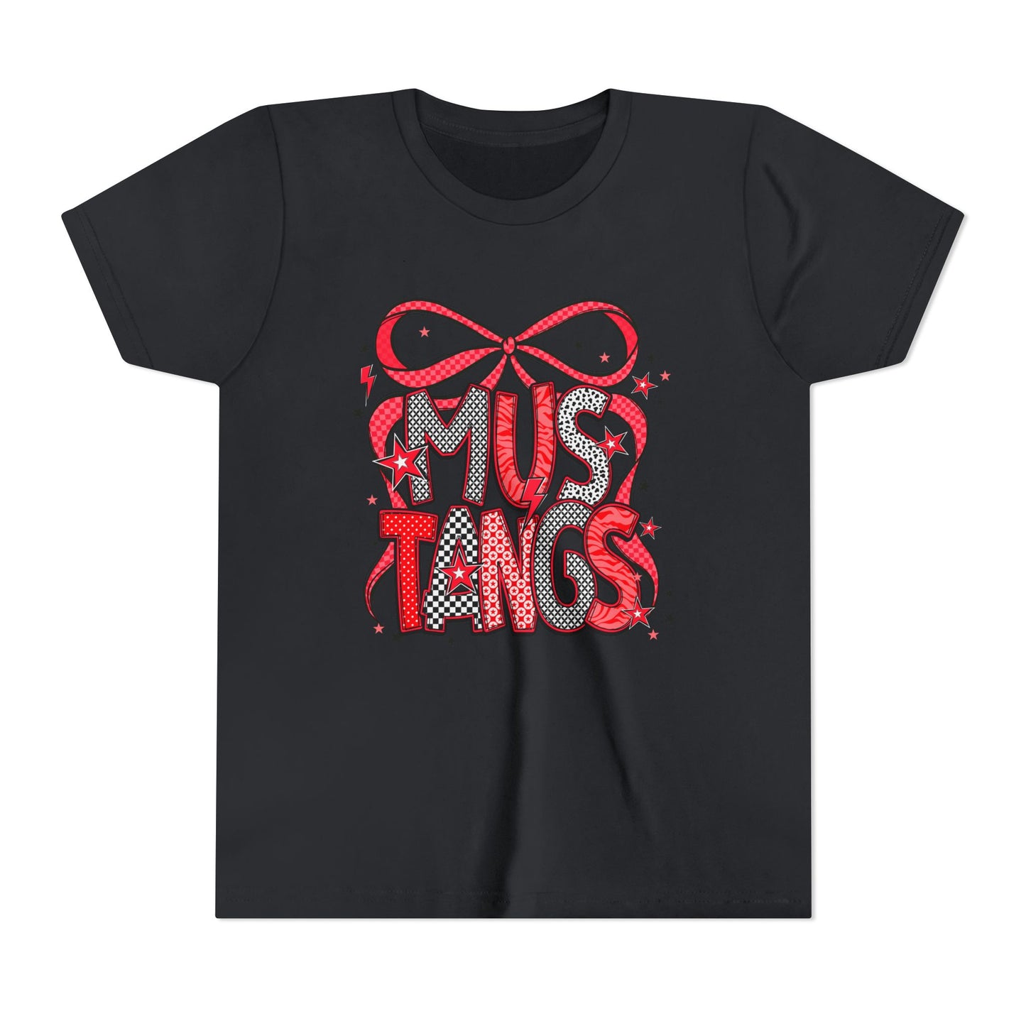 Mustangs Youth Tee, Fun Casual T-Shirt for Kids, Perfect for Birthdays, School Events, Team Spirit, or Everyday Wear
